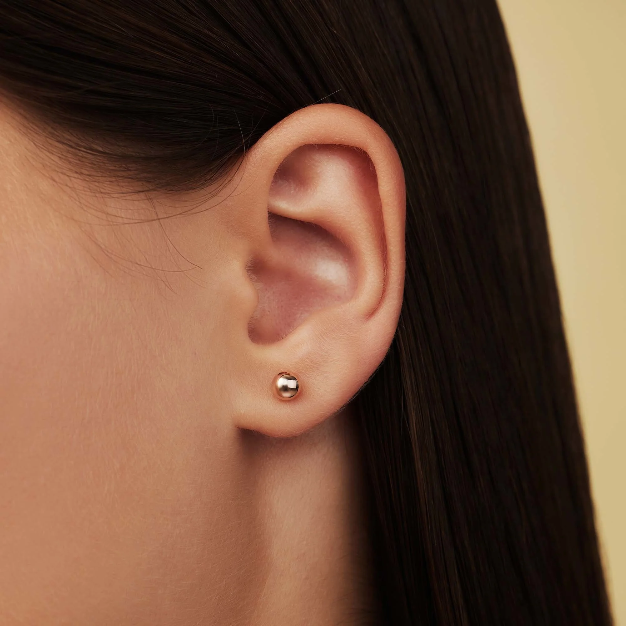 La Concorde Finou 14 karat rose gold ear studs with sphere - Image 2
