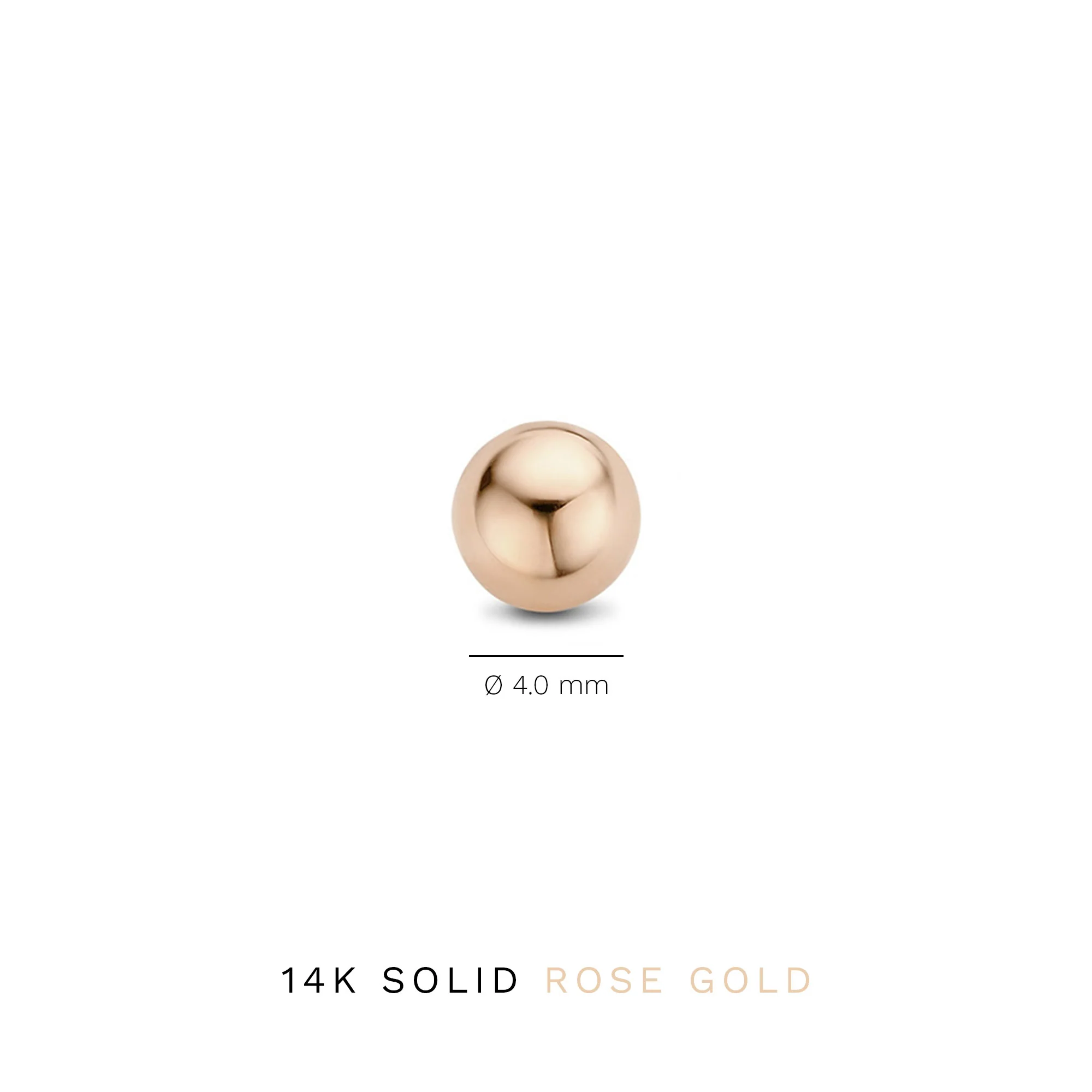 La Concorde Finou 14 karat rose gold ear studs with sphere - Image 3