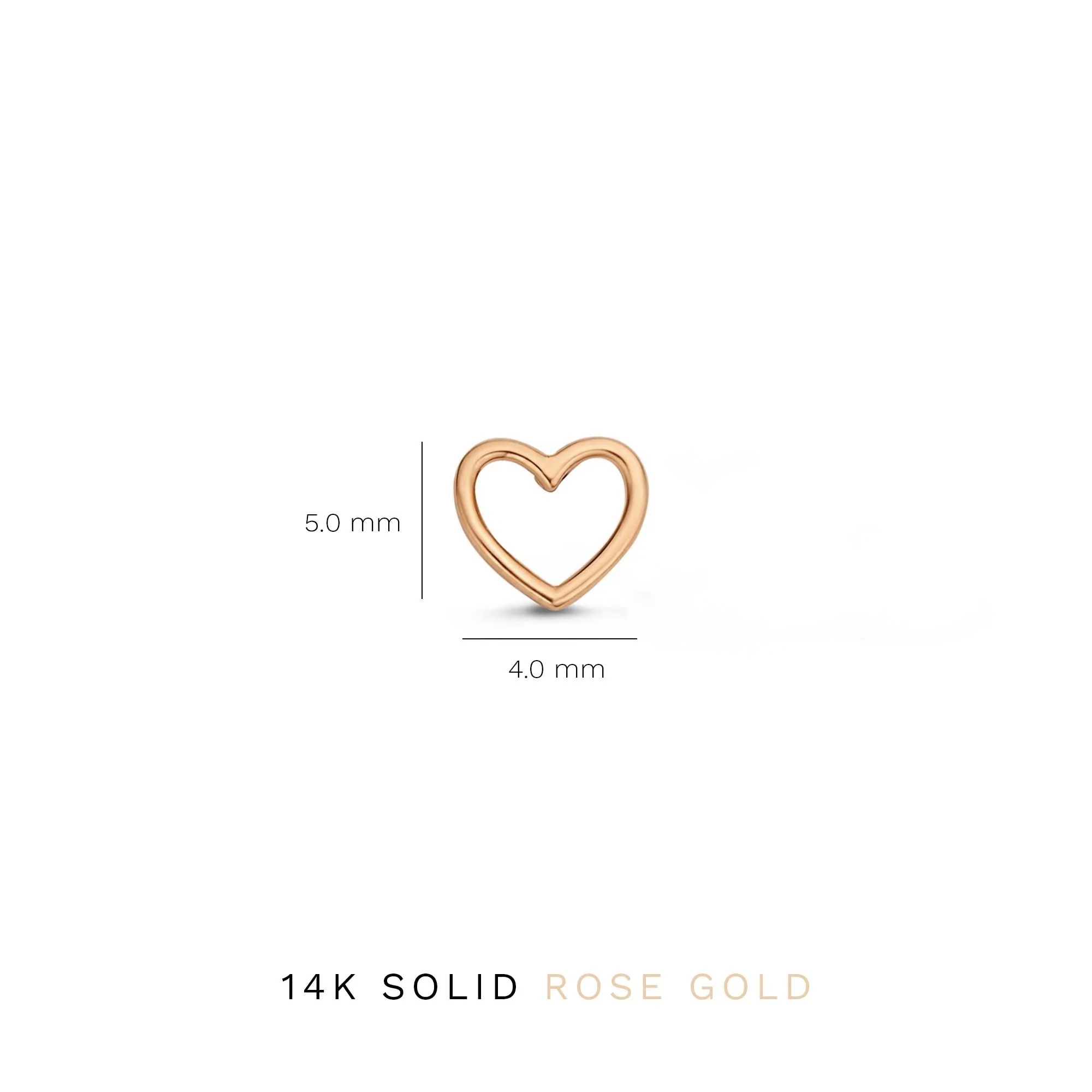 La Concorde Amore 14 karat rose gold ear studs with heart - Image 4