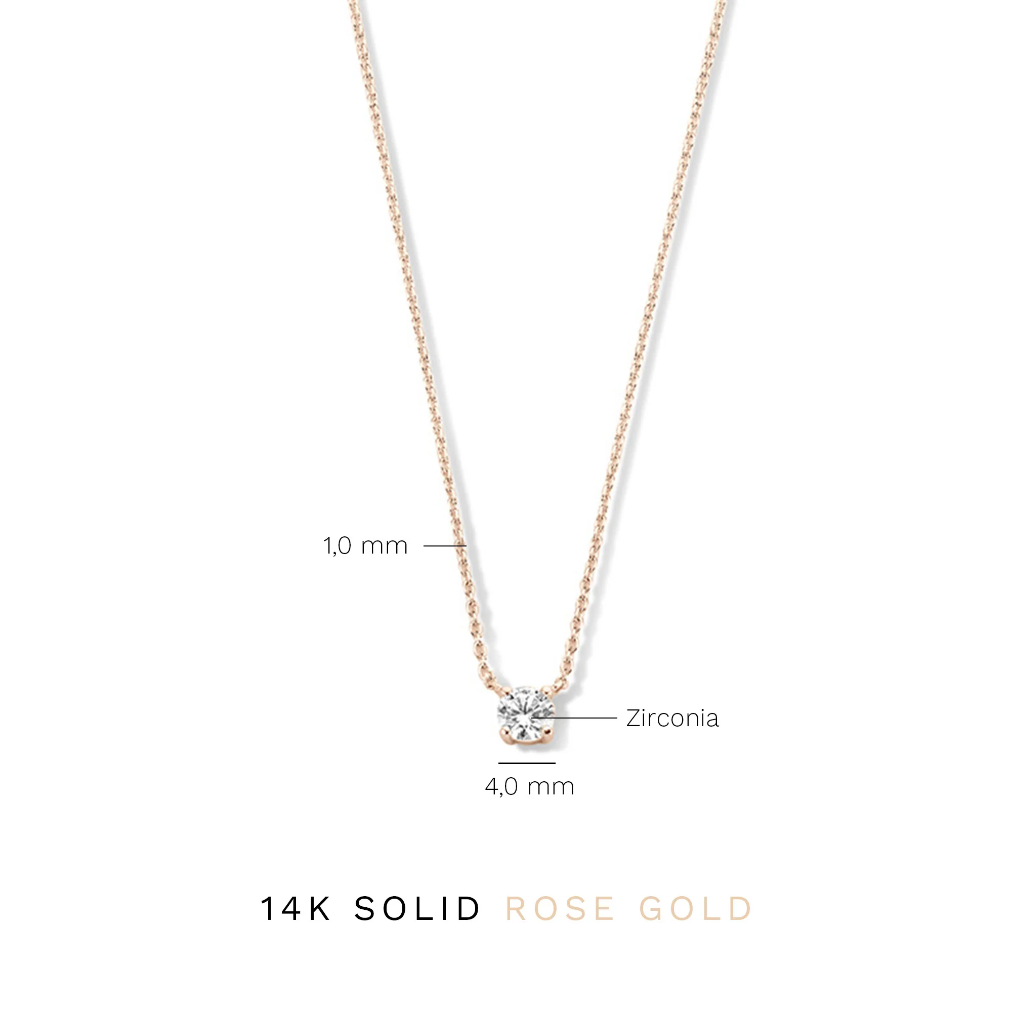La Concorde Garance 14 karat rose gold necklace with zirconia stone - Image 8