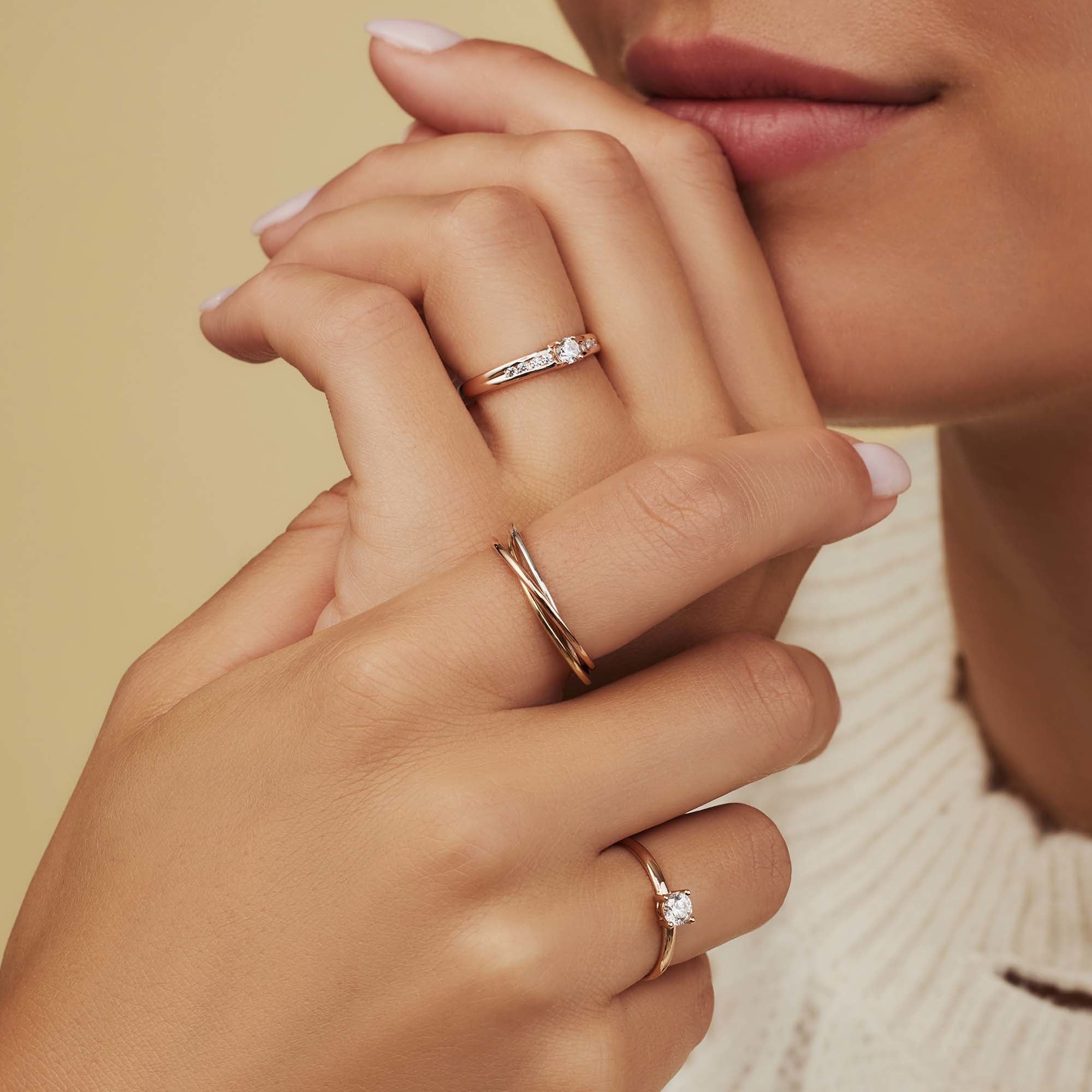 La Concorde Soleil 14 karat rose gold ring with zirconia stone - Image 6