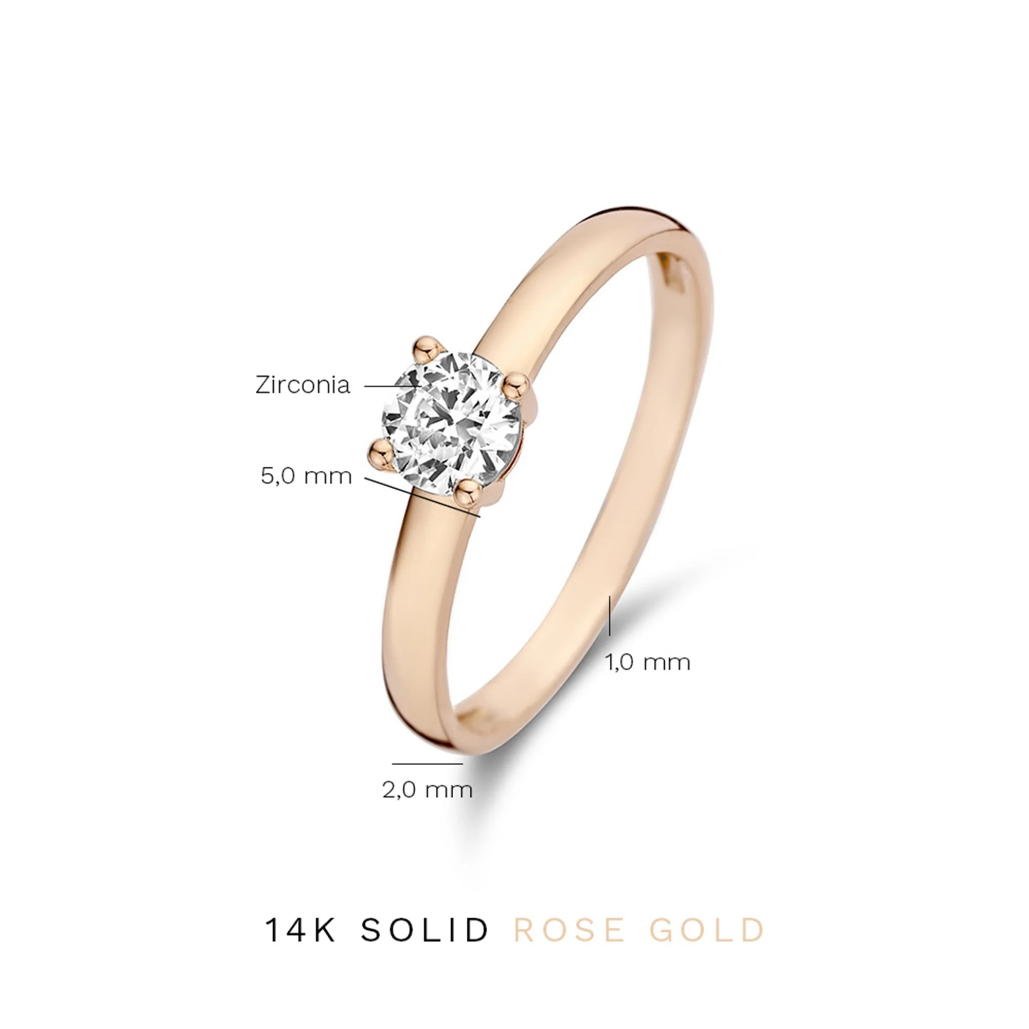 La Concorde Soleil 14 karat rose gold ring with zirconia stone - Image 7