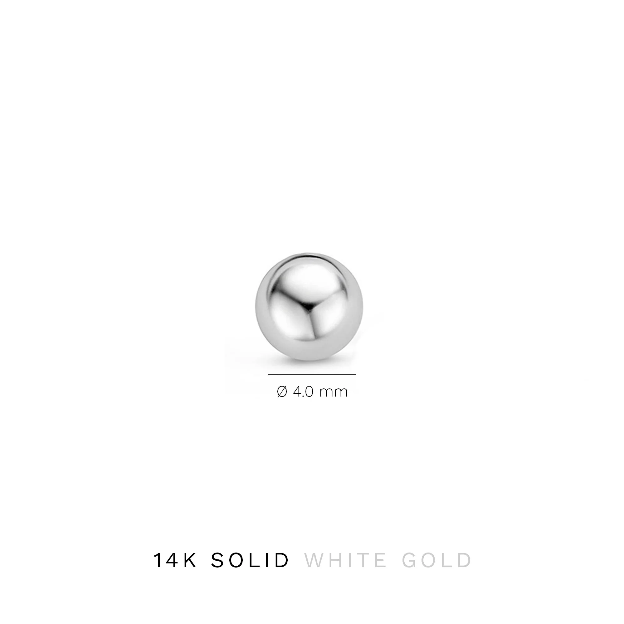 Saint Germain Finou 14 karat white gold ear studs with sphere - Image 3