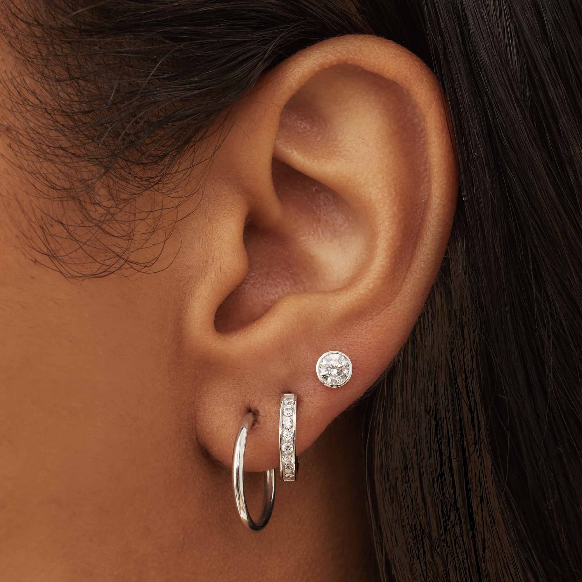 Saint Germain Juliette 14 karat white gold ear studs with zirconia - Image 2