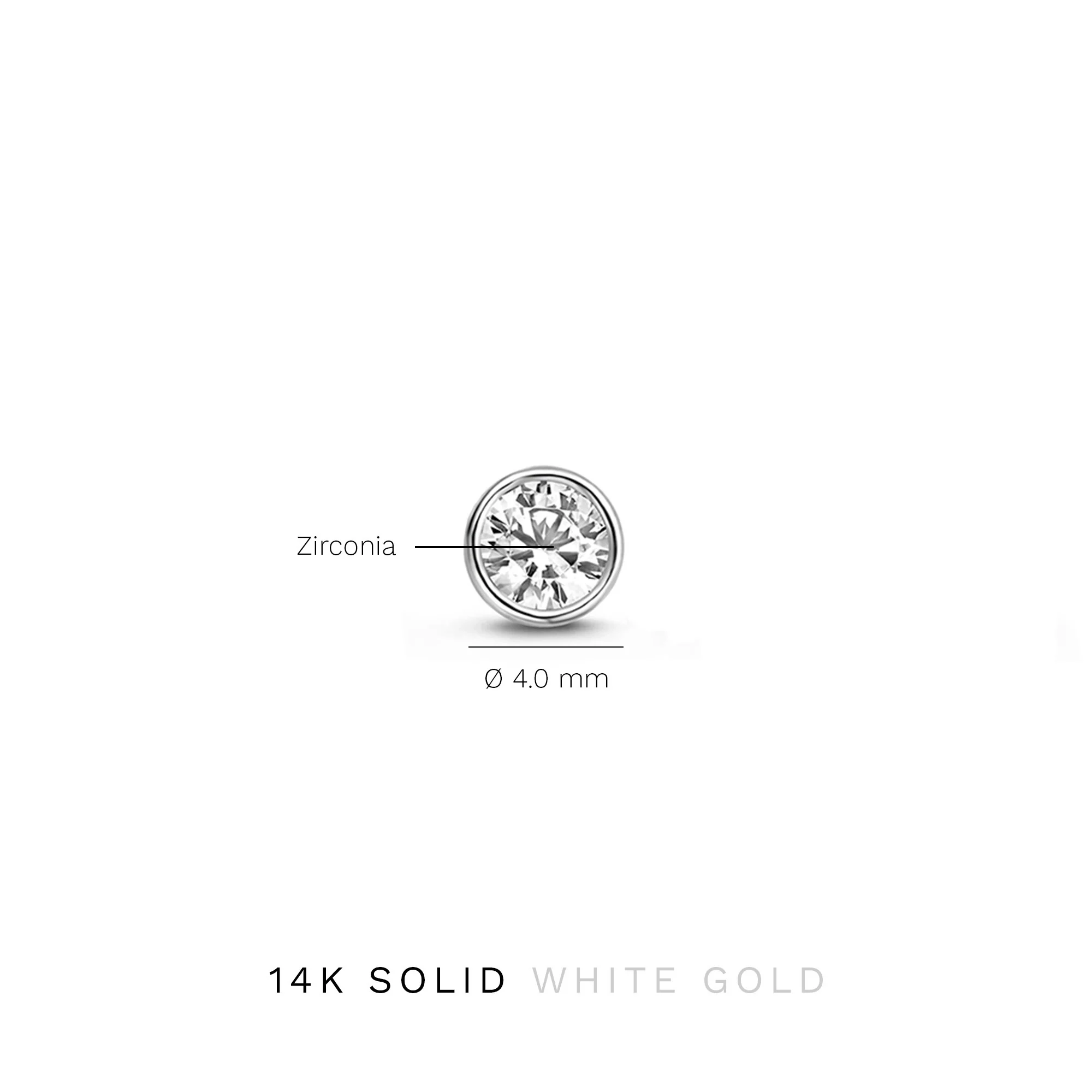 Saint Germain Juliette 14 karat white gold ear studs with zirconia - Image 4