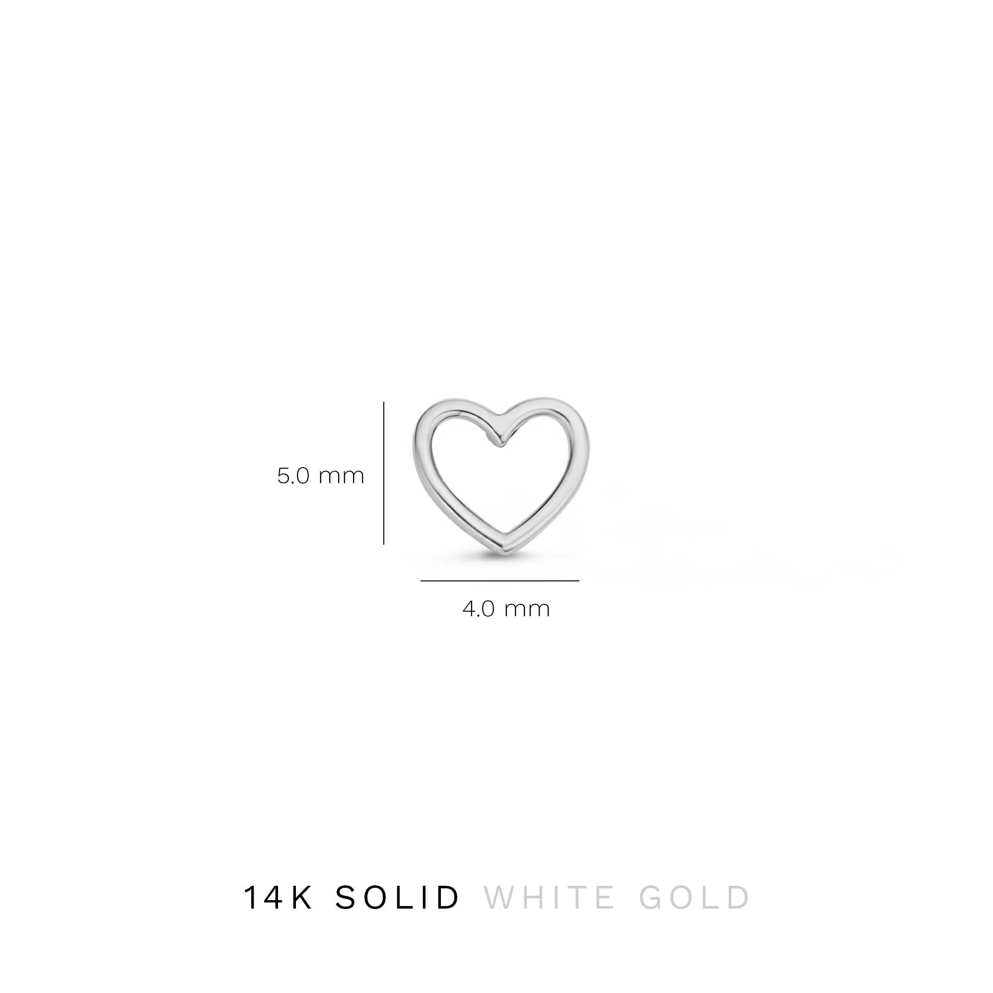 Saint Germain Amore 14 karat white gold ear studs with heart - Image 4