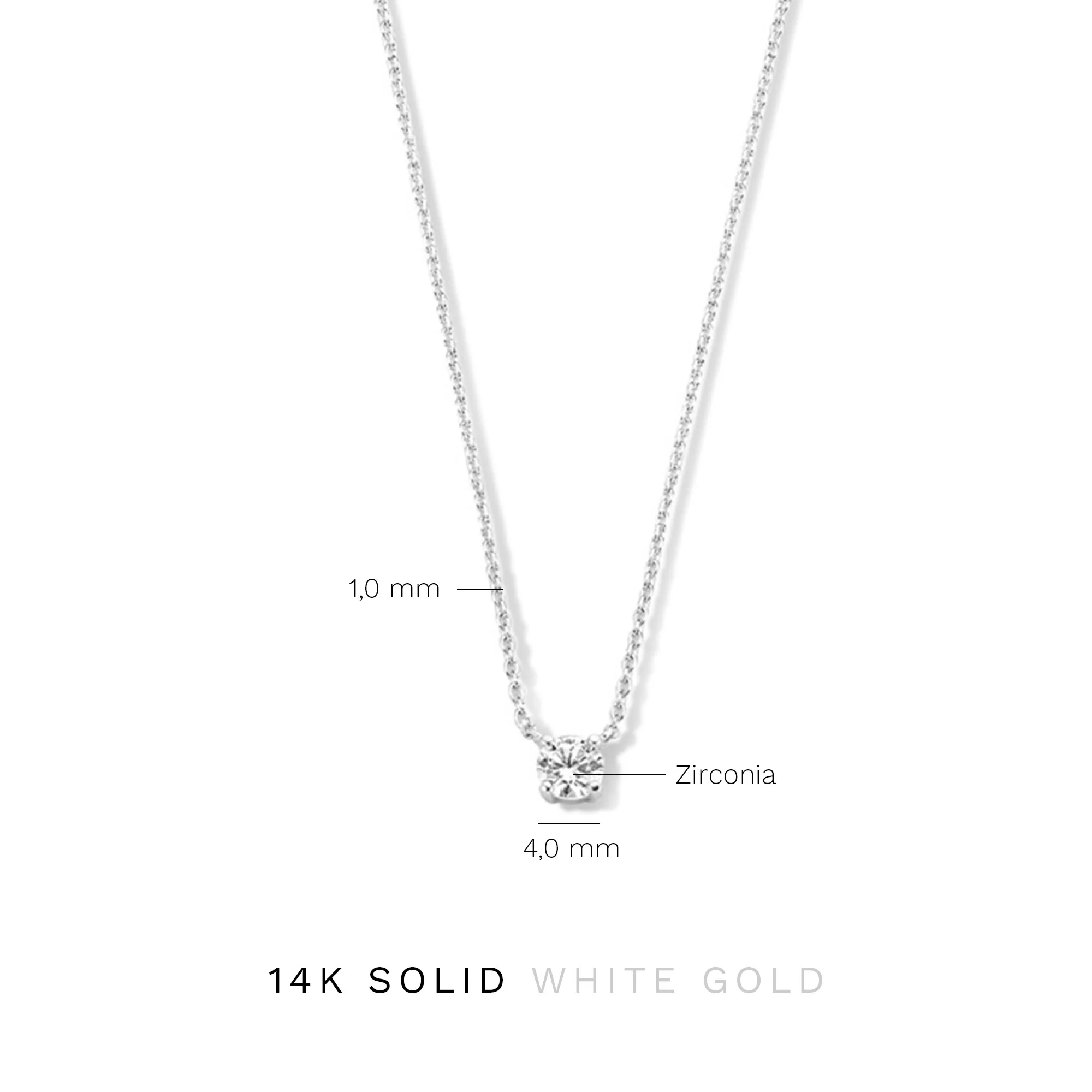 Saint Germain Garance 14 karat white gold necklace with zirconia stone - Image 9