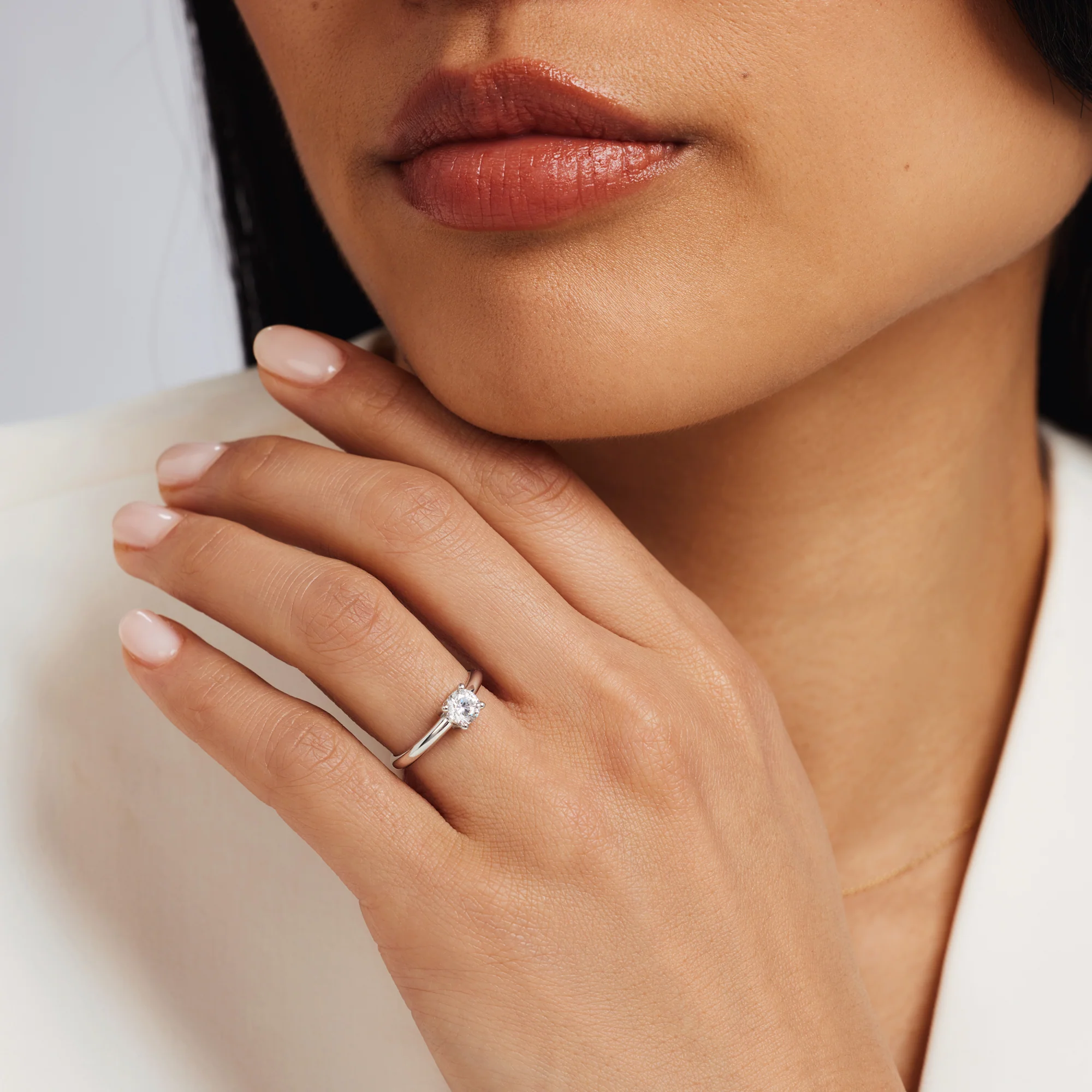 Saint Germain Soleil 14 karat white gold ring with zirconia stone - Image 3