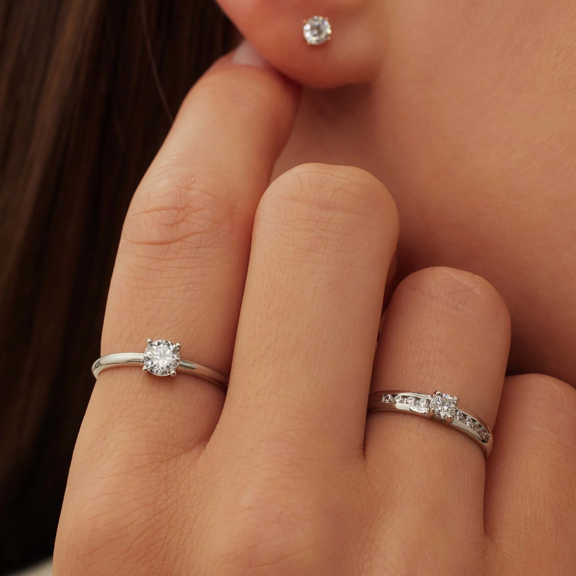 Saint Germain Estee 14 karat white gold ring with zirconia stones - Image 4