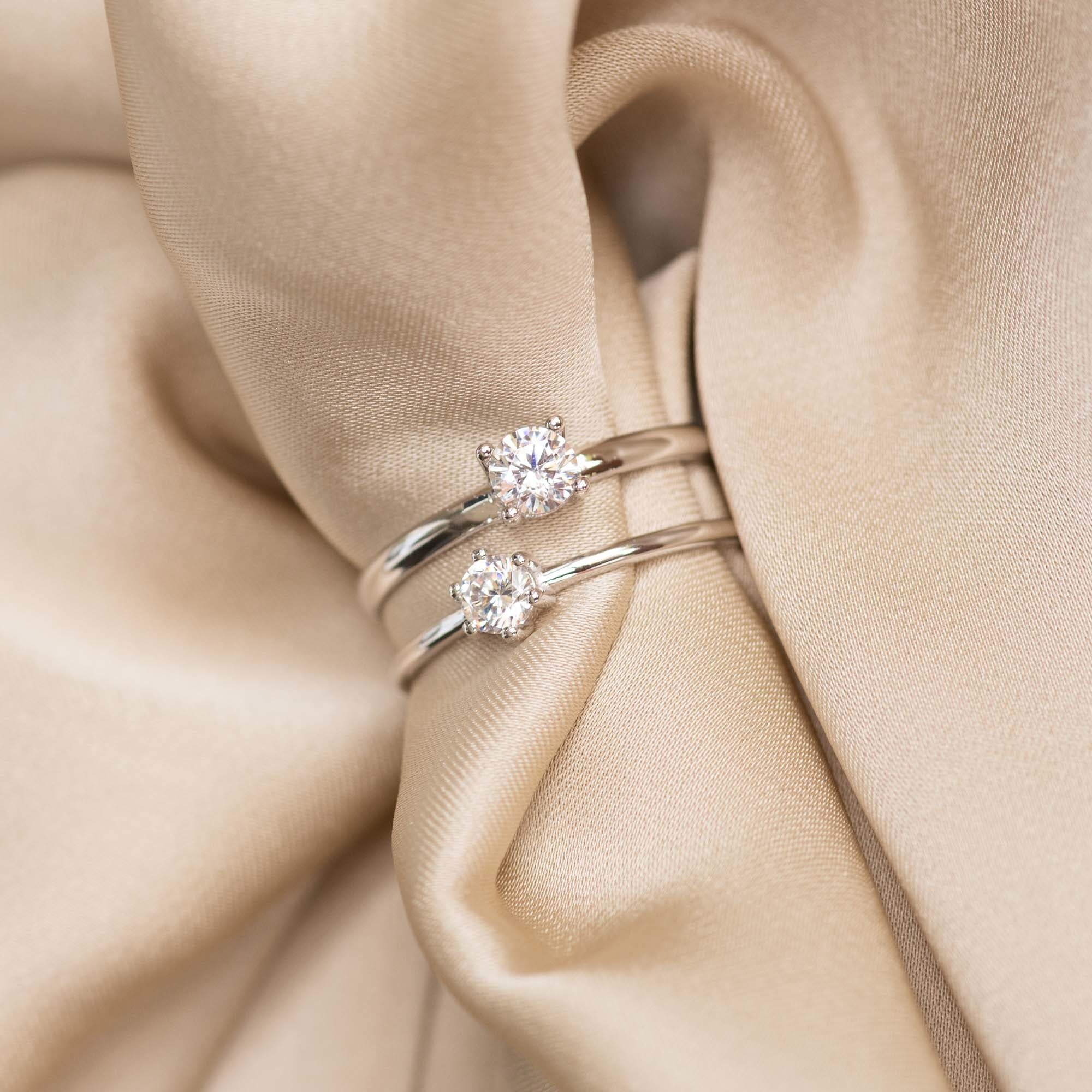 Saint Germain Abelle 14 karat white gold ring with zirconia stone - Image 6