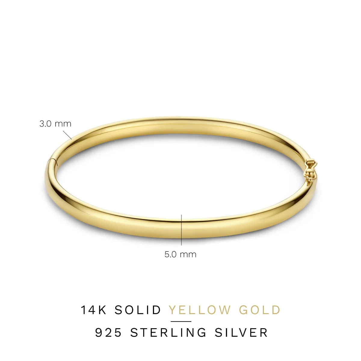 Cour d'Honneur Lucienne 14 karat gold bangle with round edge - Image 6