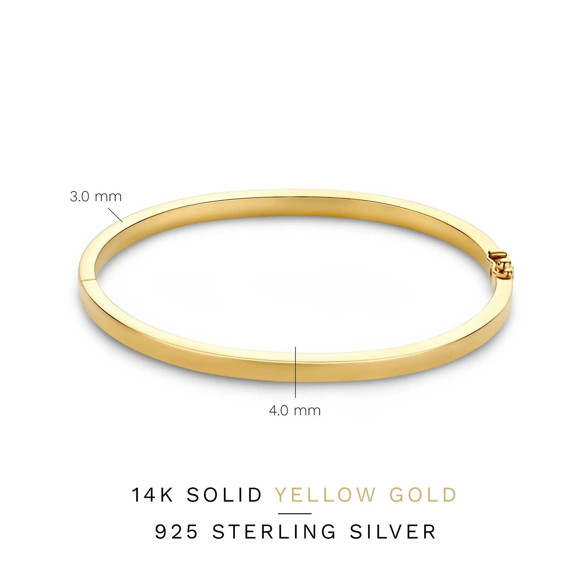 Cour d'Honneur Clara 14 karat gold bangle with rectangular edge - Image 5