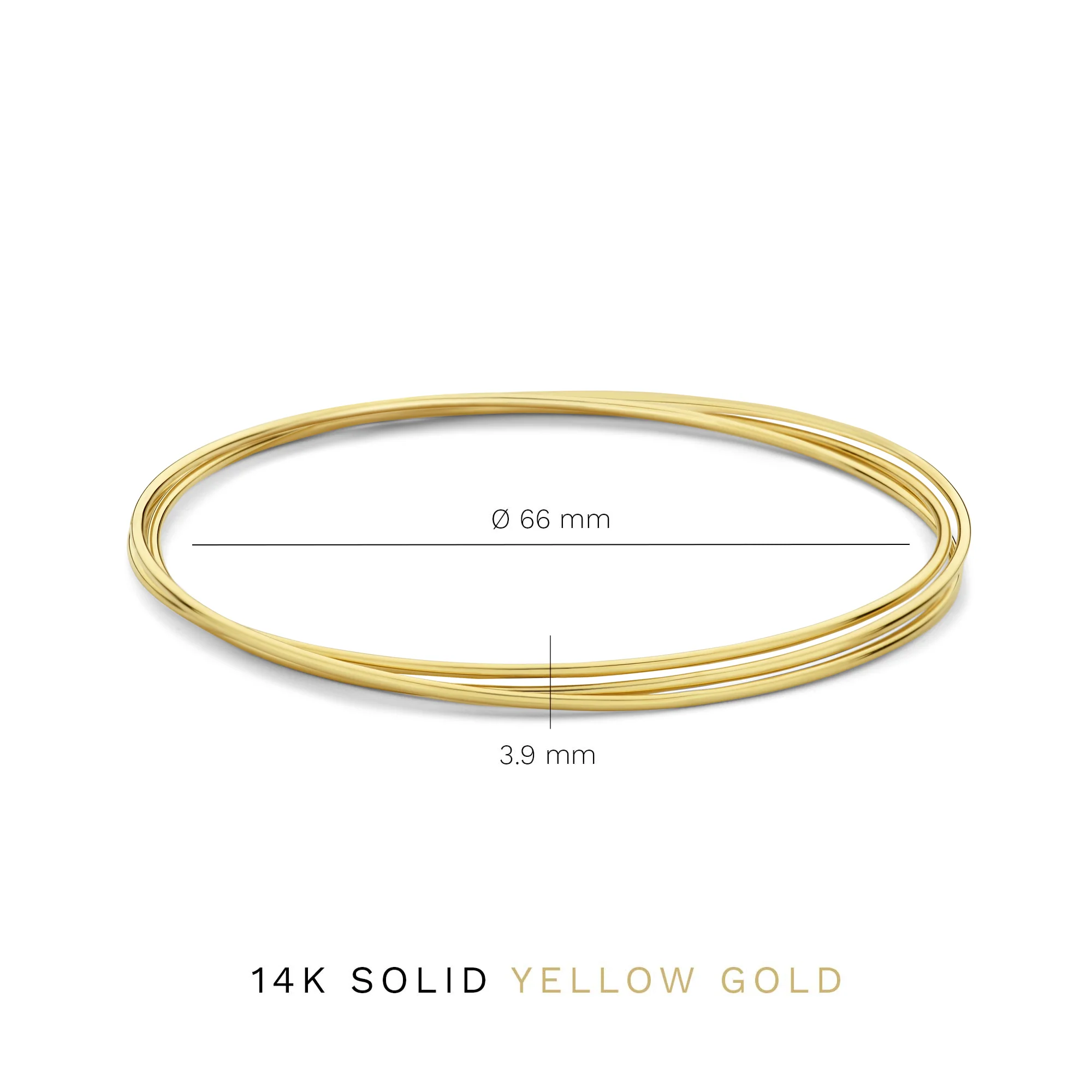 Cour d'Honneur Adora 14 karat gold bangles with 3 bracelets - Image 5