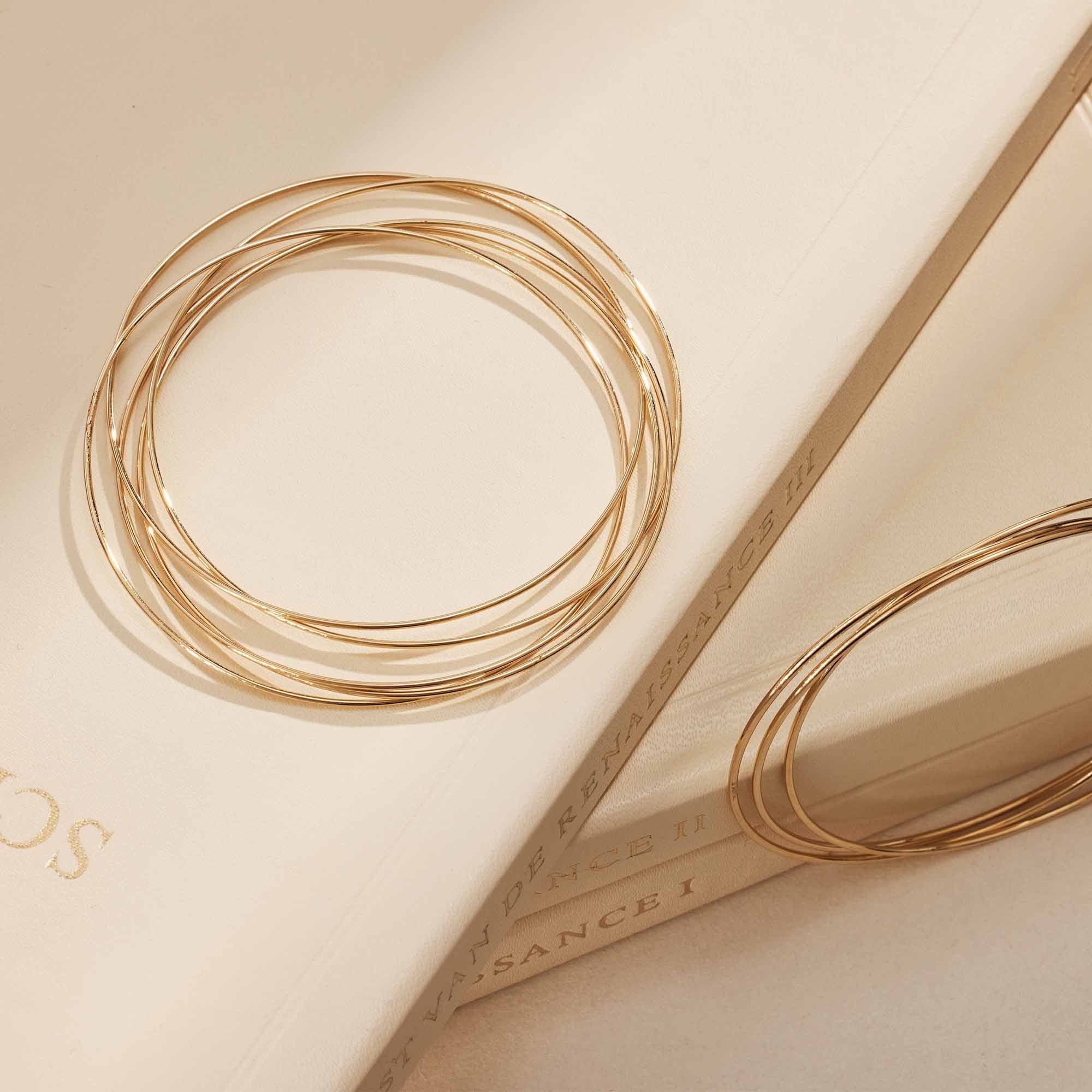 Cour d'Honneur Adora 14 karat gold bangles with 5 bracelets - Image 4