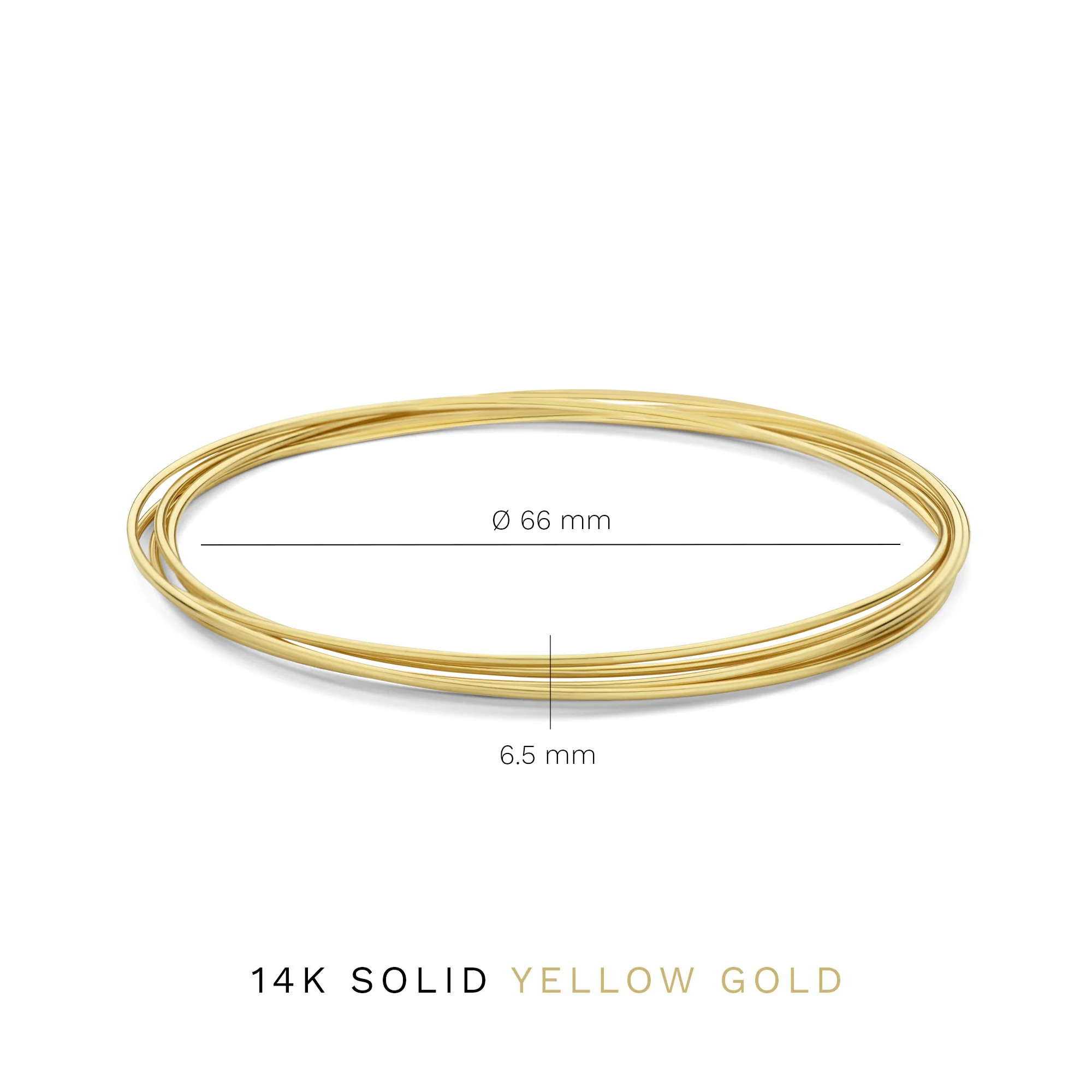 Cour d'Honneur Adora 14 karat gold bangles with 5 bracelets - Image 5