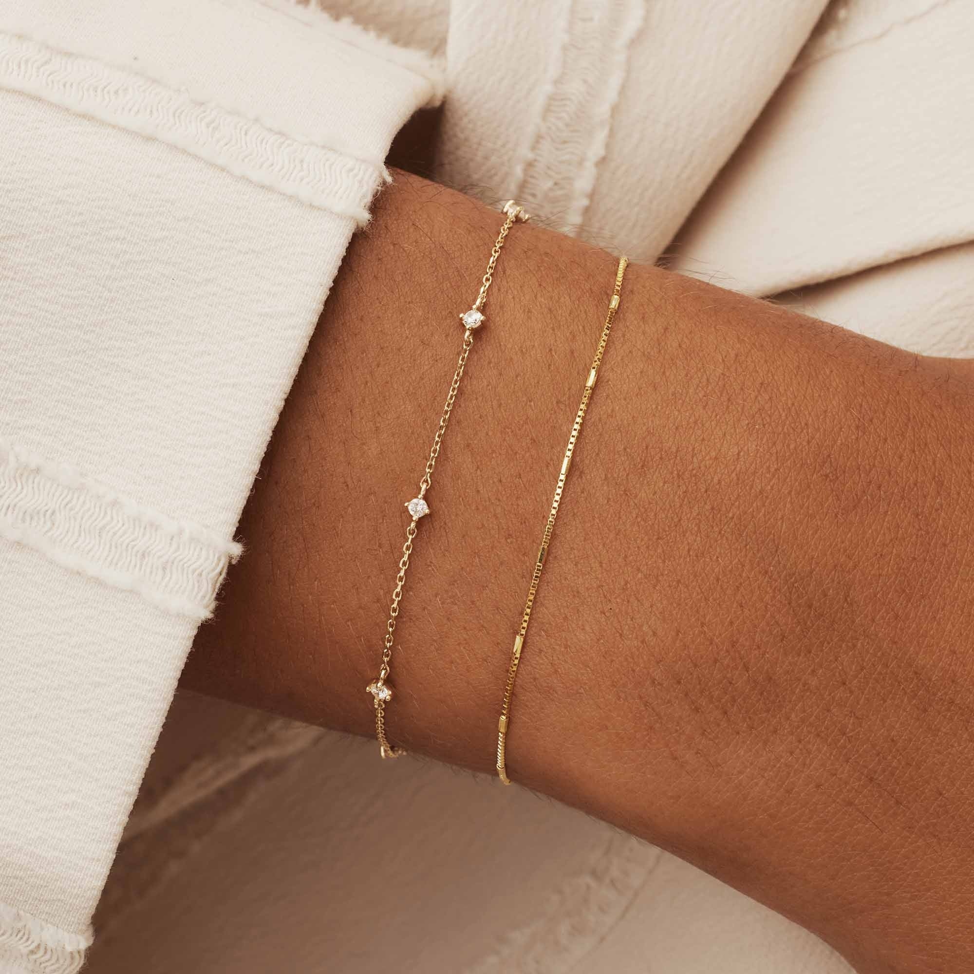Rivoli Esmée 14 karat gold bracelet with zirconia stones - Image 2