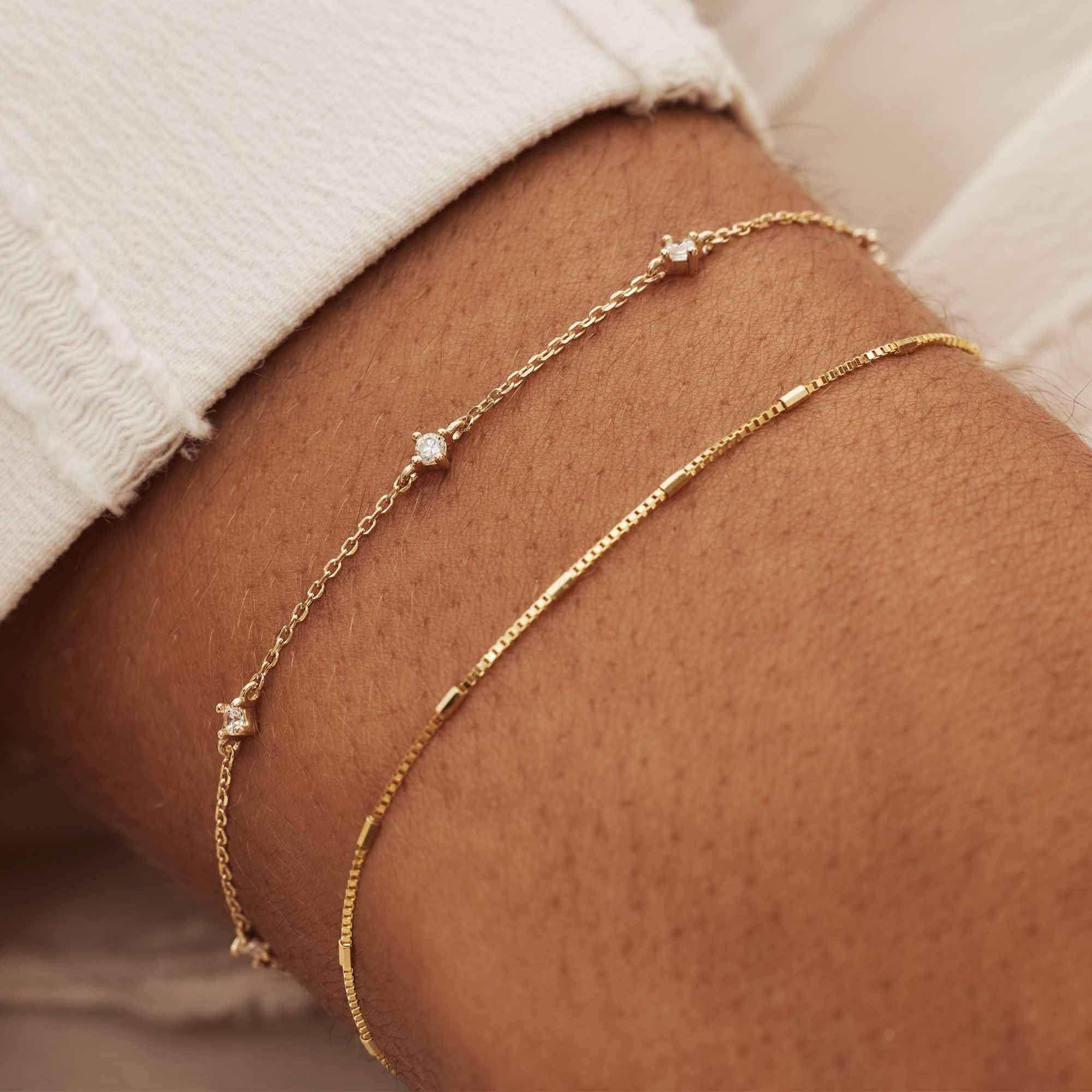 Rivoli Esmée 14 karat gold bracelet with zirconia stones - Image 3