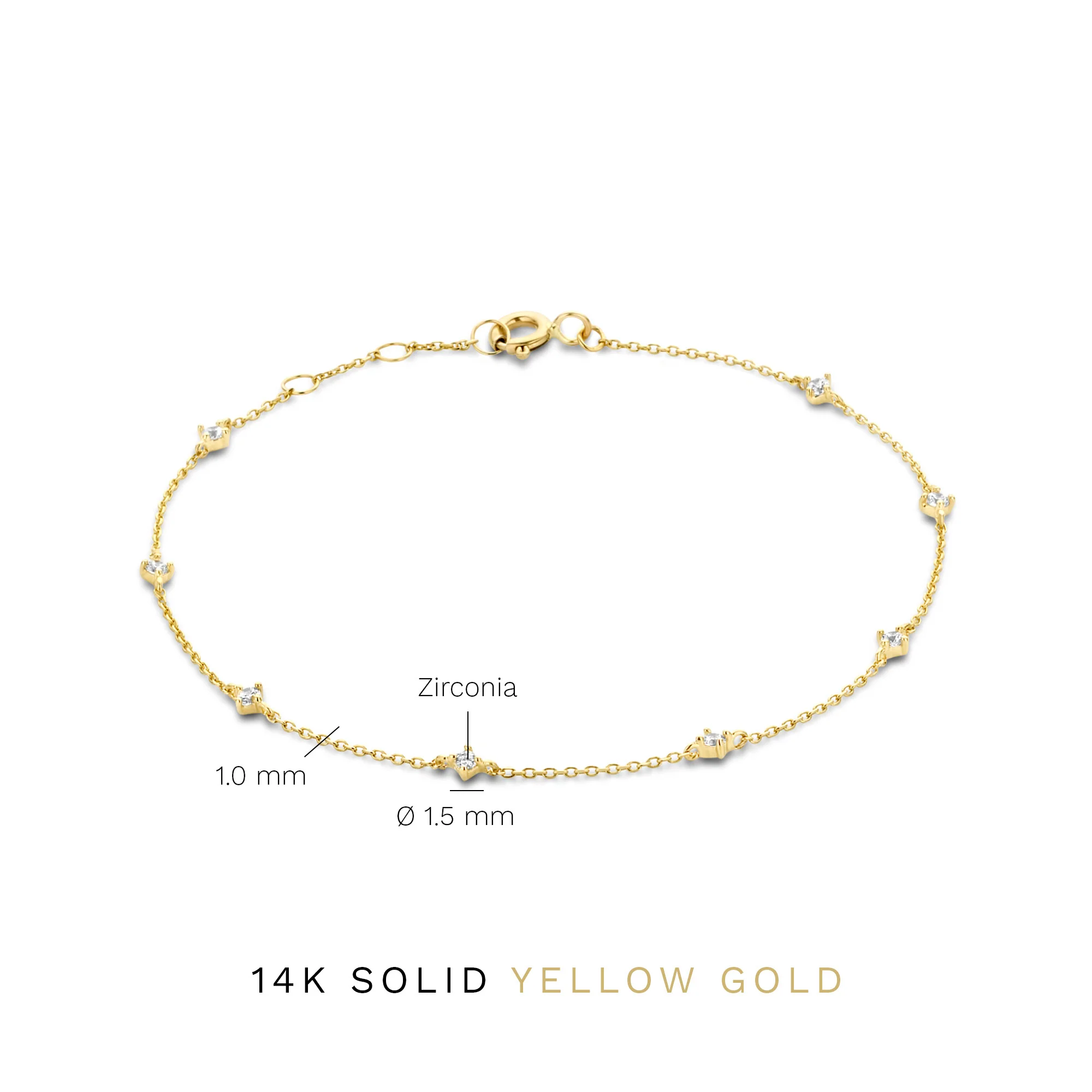Rivoli Esmée 14 karat gold bracelet with zirconia stones - Image 5