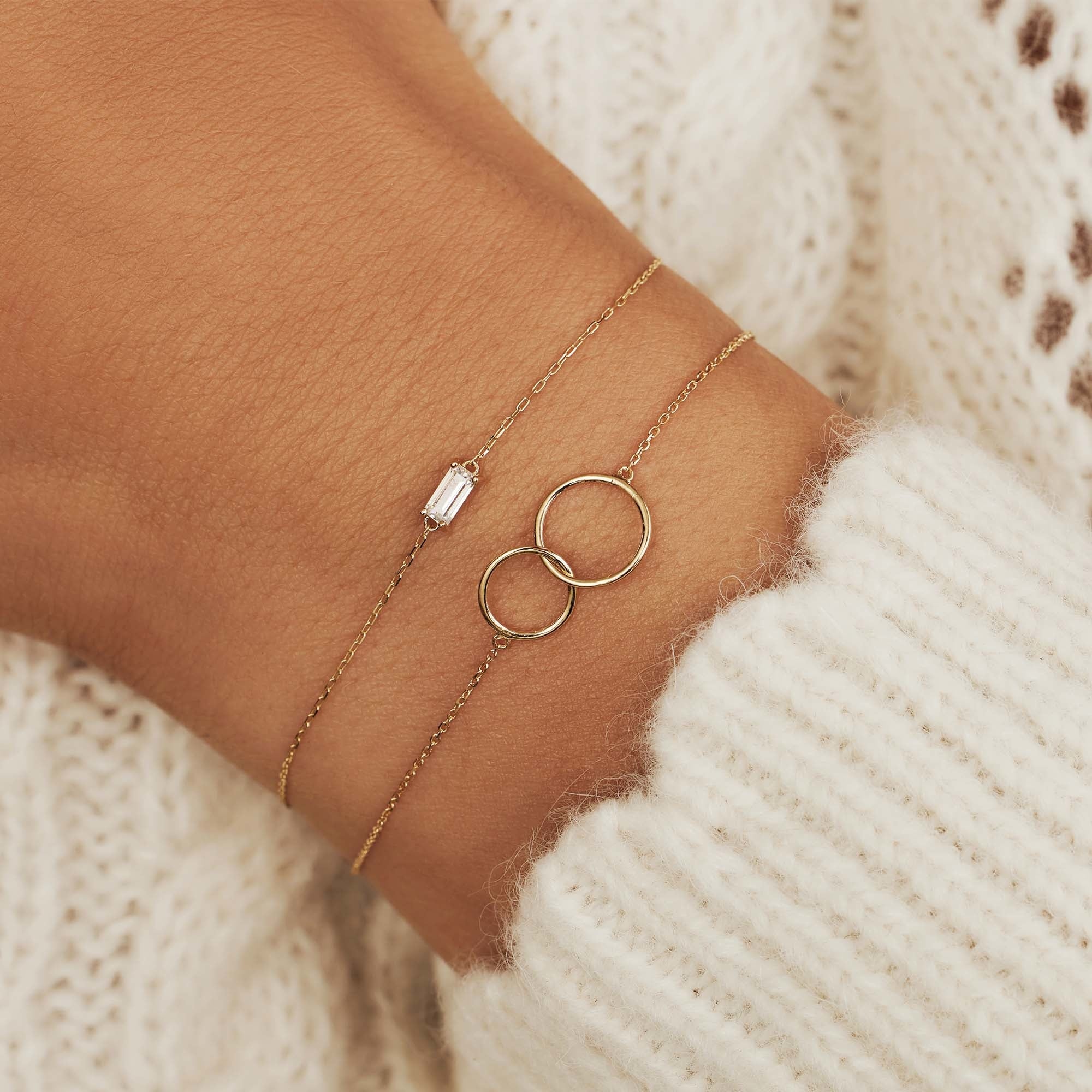 Le Marais Loulou 14 karat gold bracelet with rings - Image 2