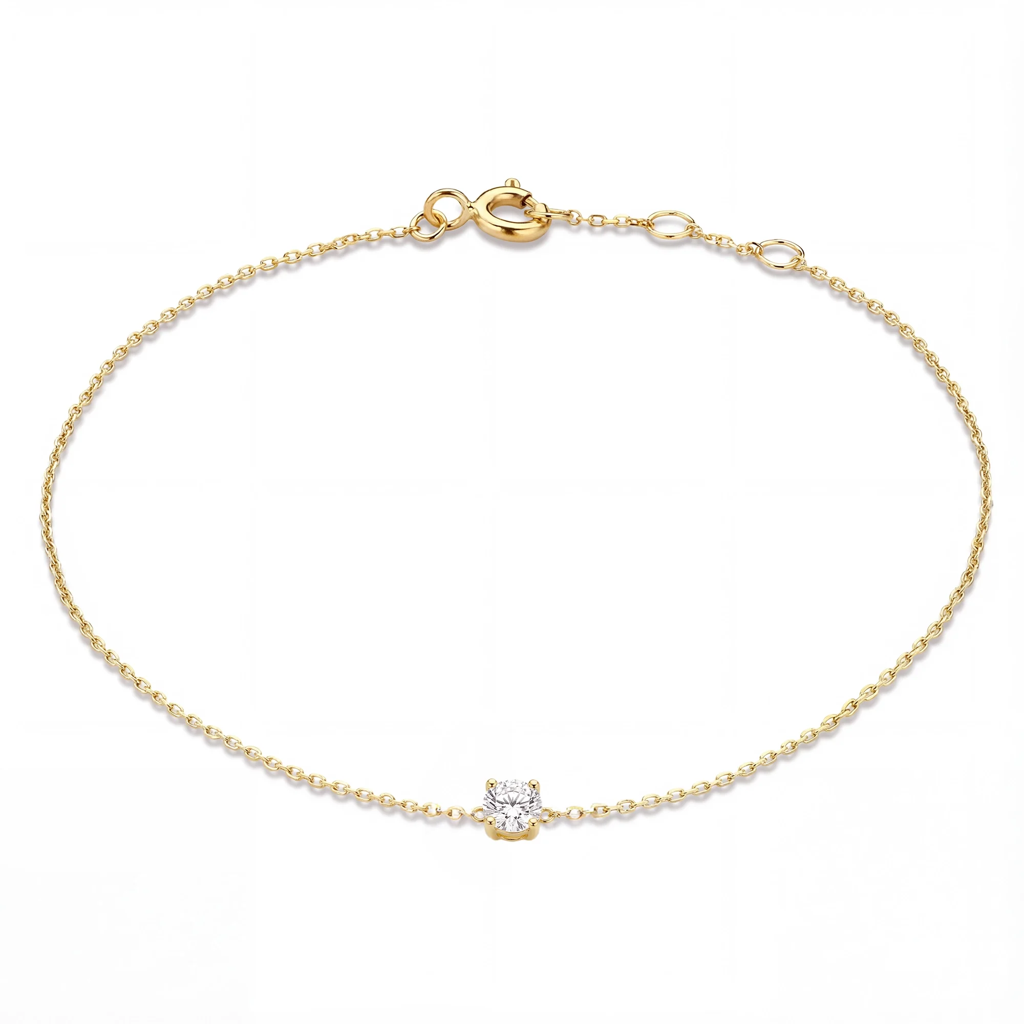 Cadeau d'Isabel 14 karat gold necklace & bracelet set with zirconia - Image 9