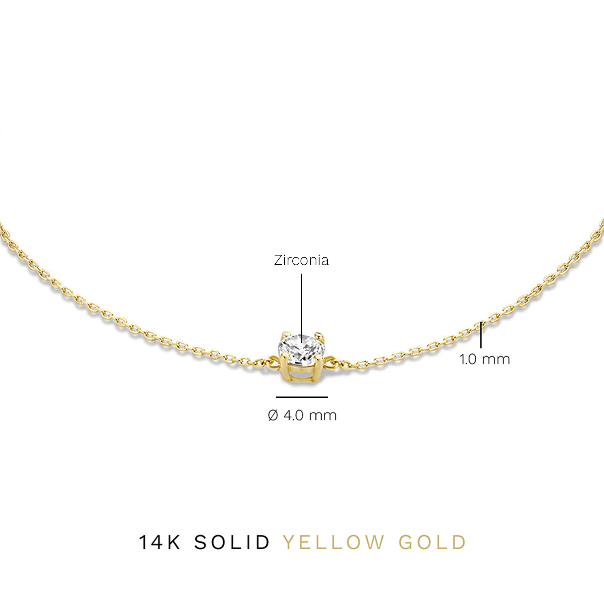 Le Marais Isabeau 14 karat gold bracelet with zirconia stone - Image 5