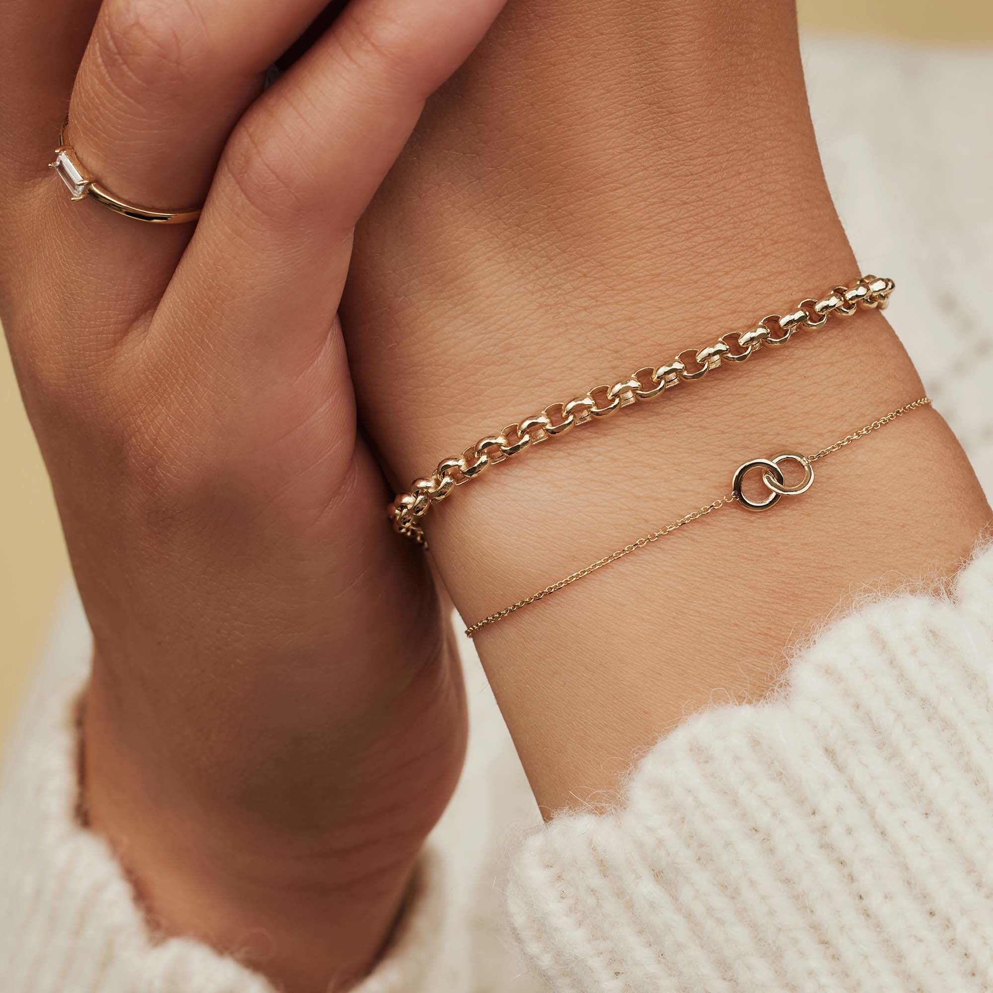 Le Marais Zoé 14 karat gold bracelet with rings - Image 4