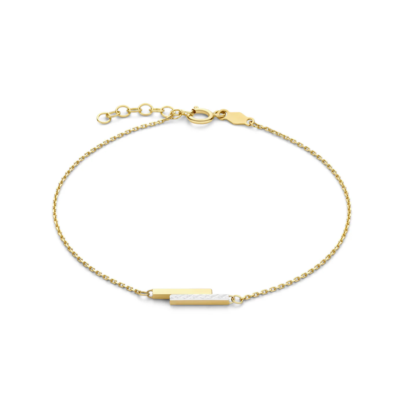 Le Marais Alice 14 karat gold bracelet with 2 rods
