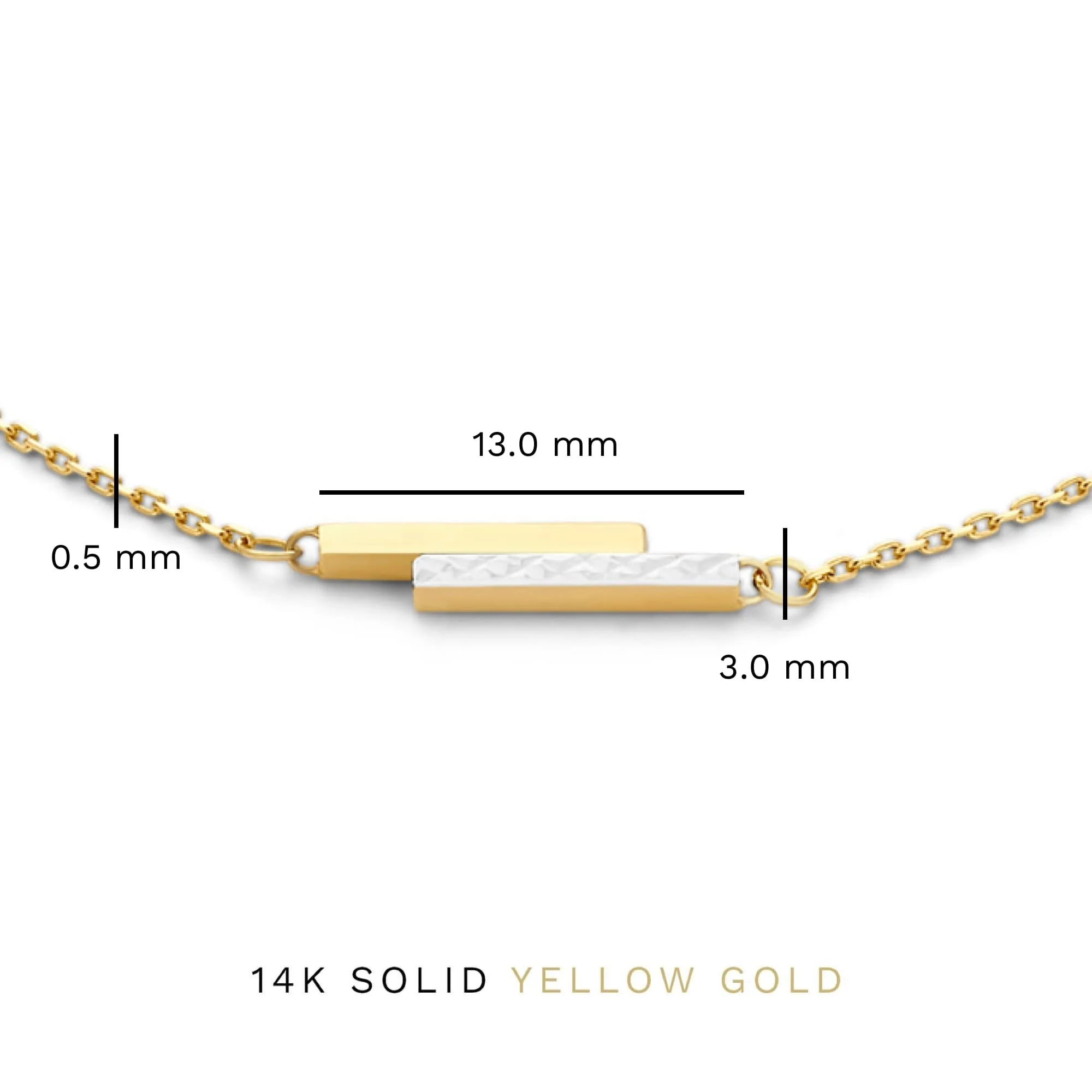 Le Marais Alice 14 karat gold bracelet with 2 rods - Image 5