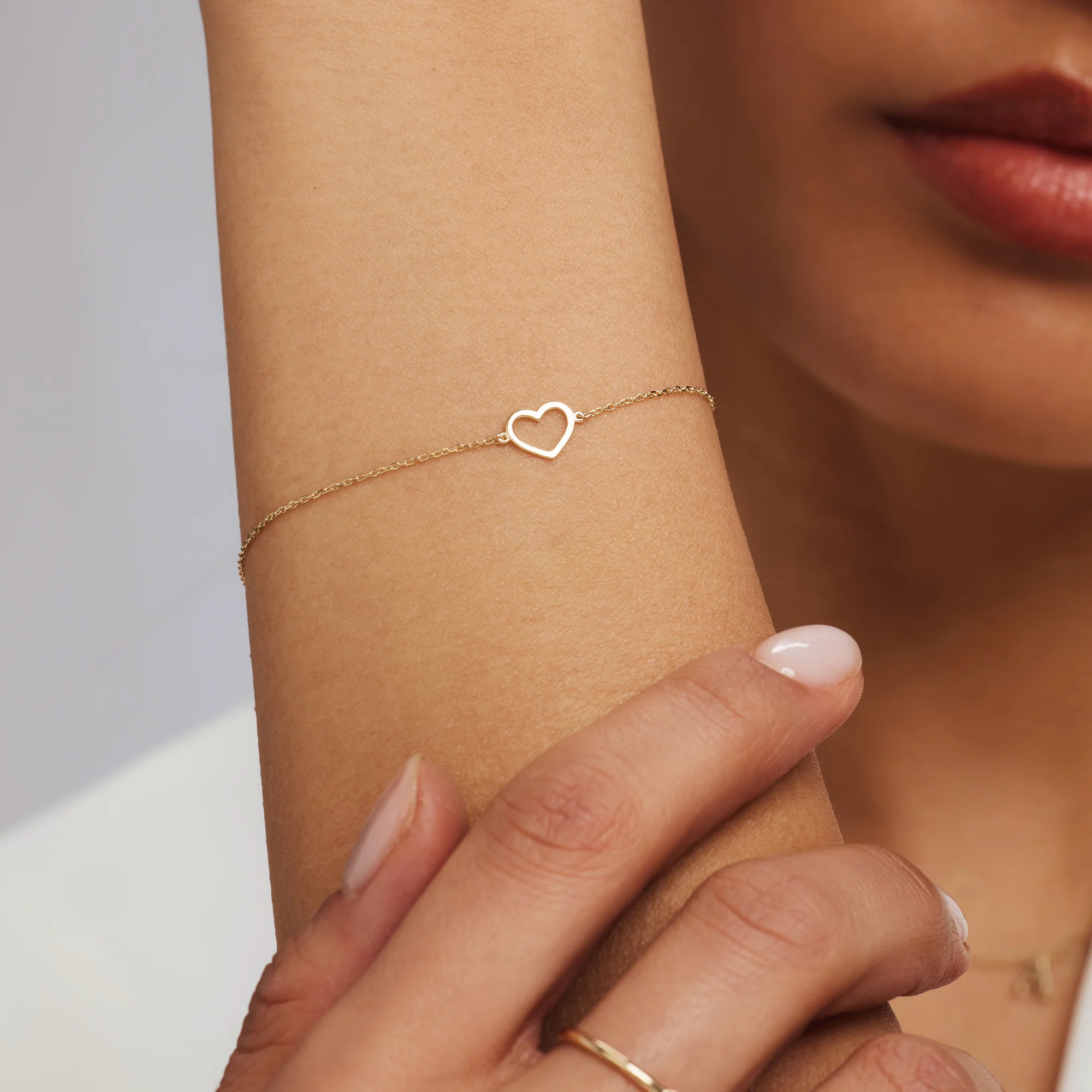 Belleville Amore 14 karat gold bracelet with heart - Image 3