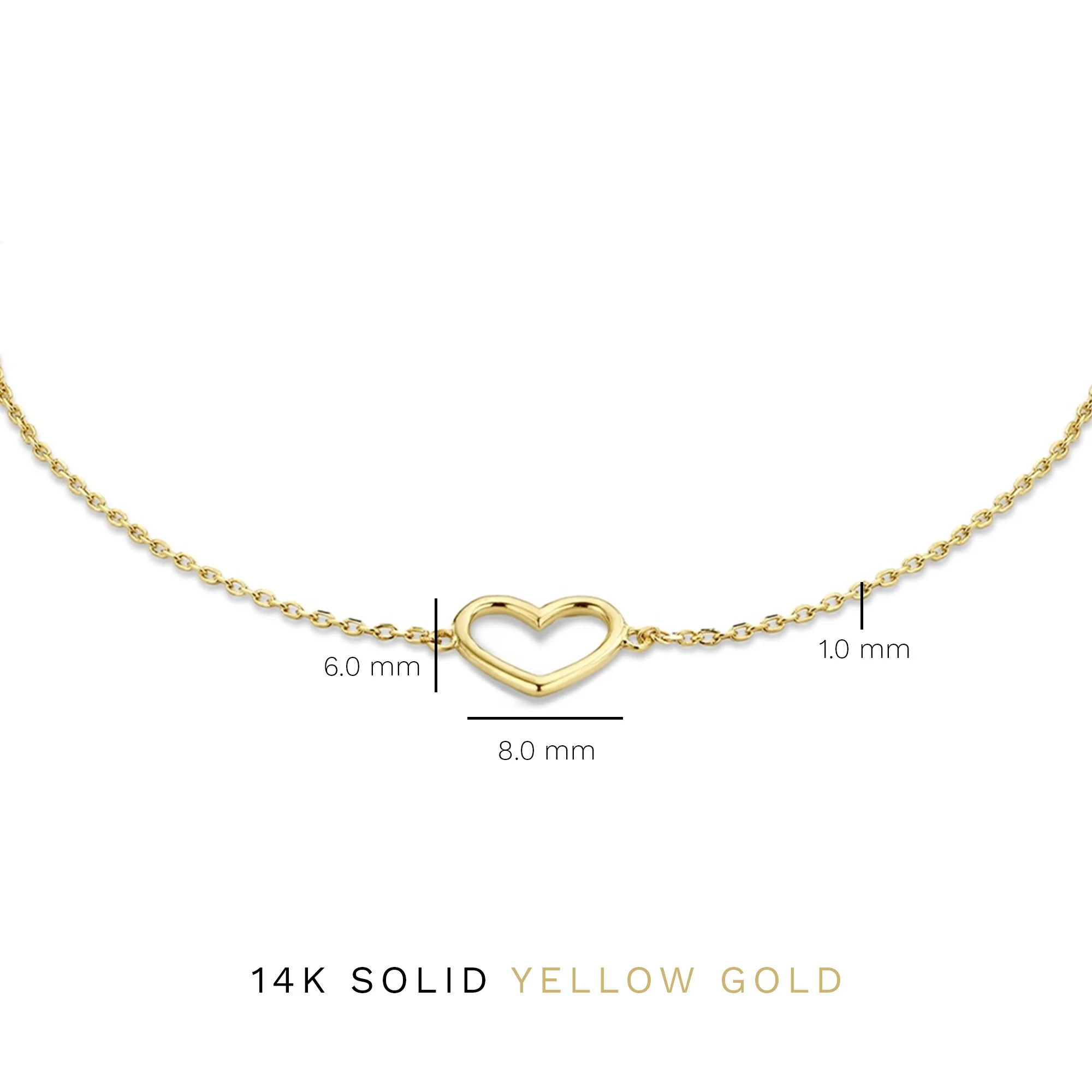Belleville Amore 14 karat gold bracelet with heart - Image 6