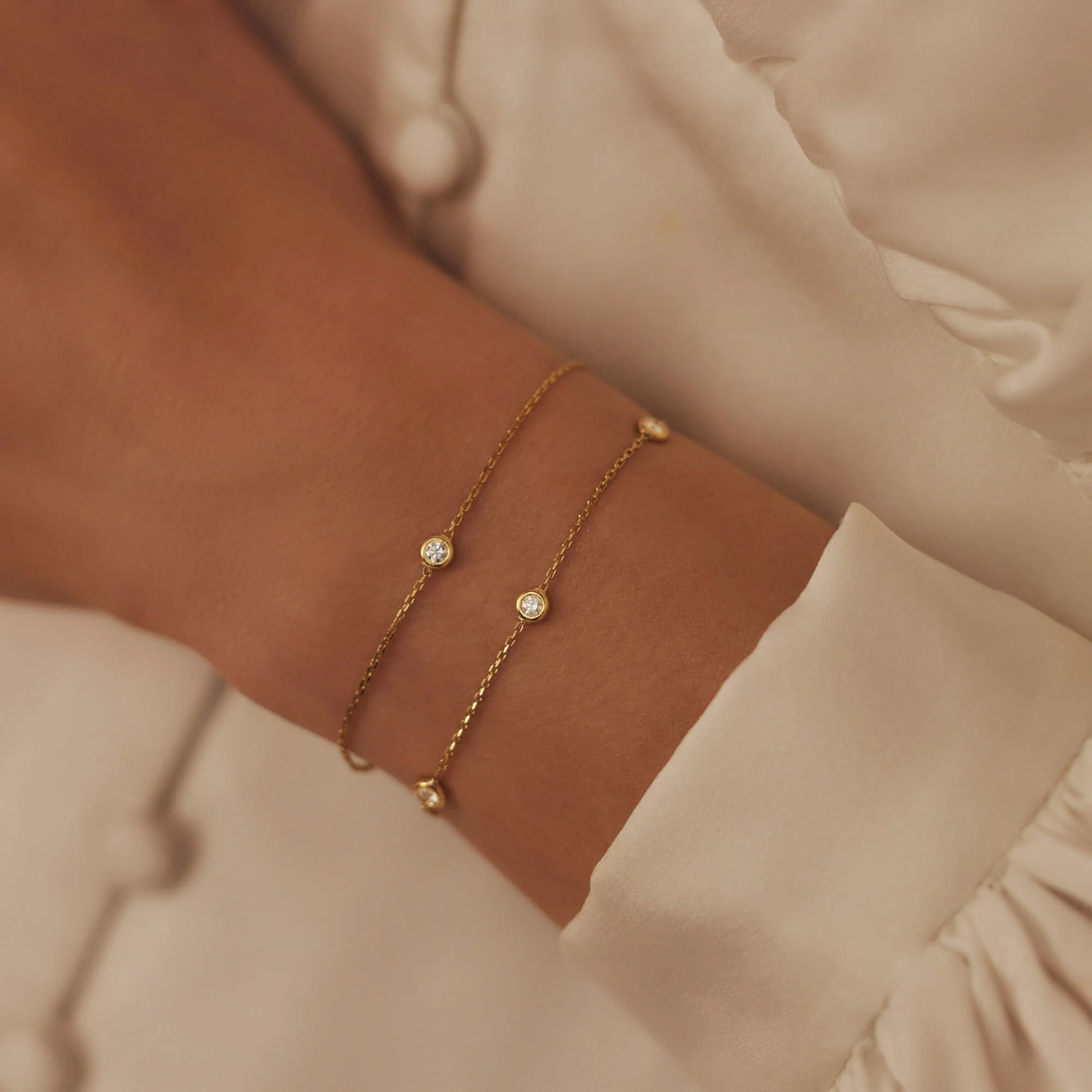 De la Paix Alfie 14 karat gold bracelet with diamond 0.12 carat - Image 2