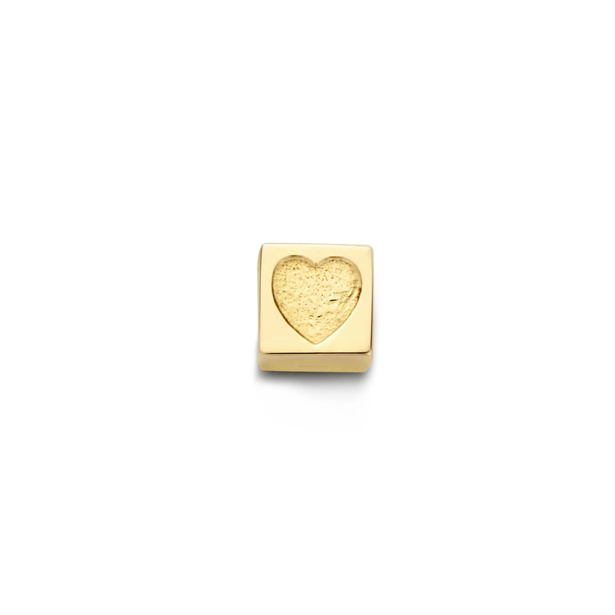 Le Marais Felie 14 karat gold cube charm with heart