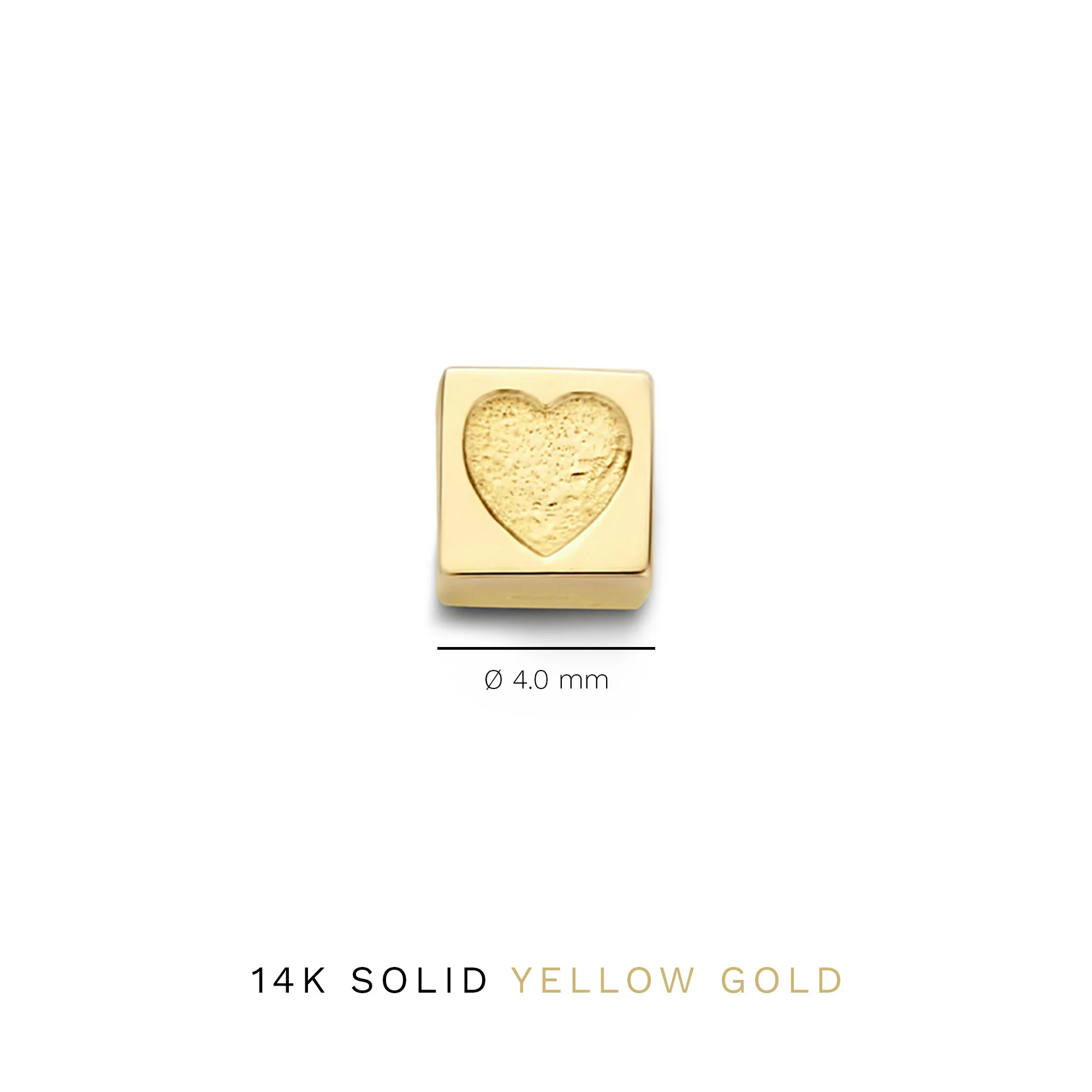 Le Marais Felie 14 karat gold cube charm with heart - Image 6