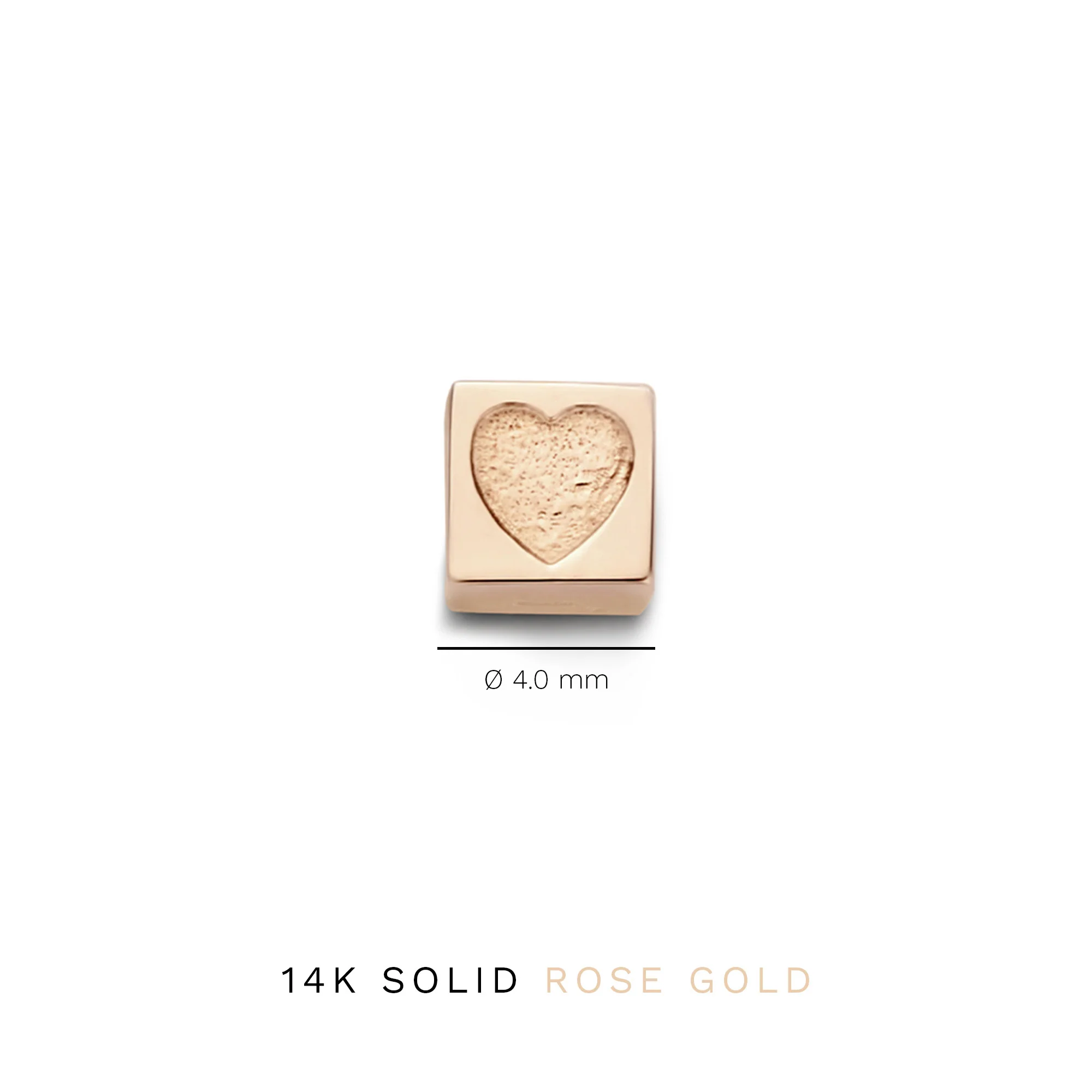 La Concorde Felie 14 karat rose gold cube charm with heart - Image 6