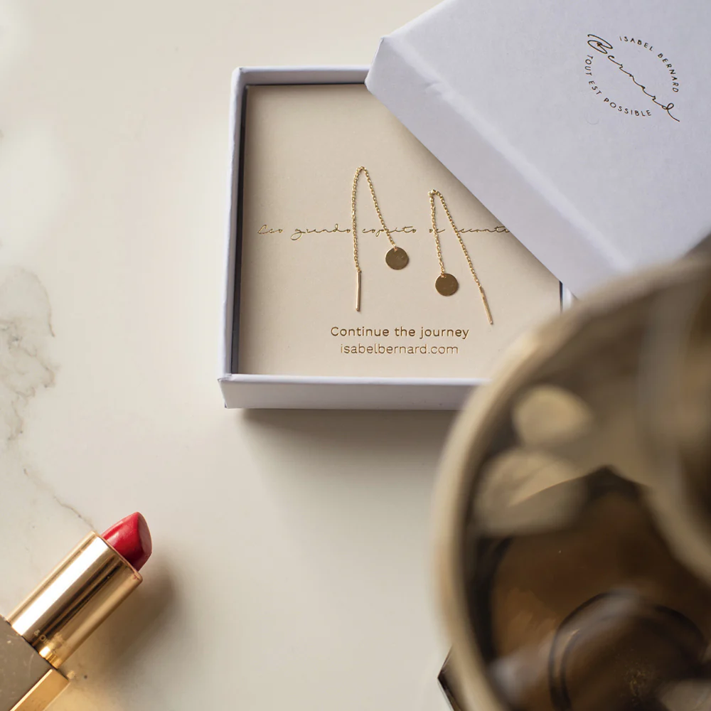 Le Marais Jeanne 14 karat gold pull through earrings with coin - Image 5