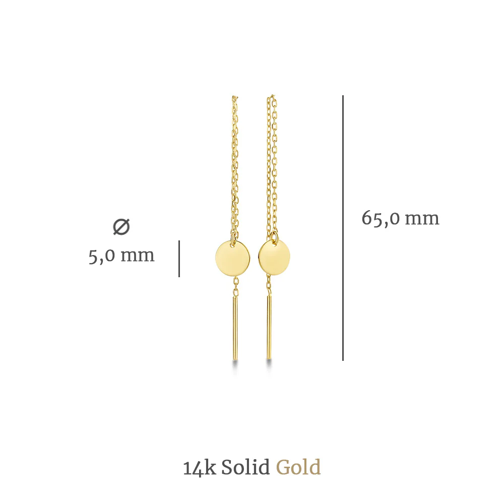 Le Marais Jeanne 14 karat gold pull through earrings with coin - Image 6