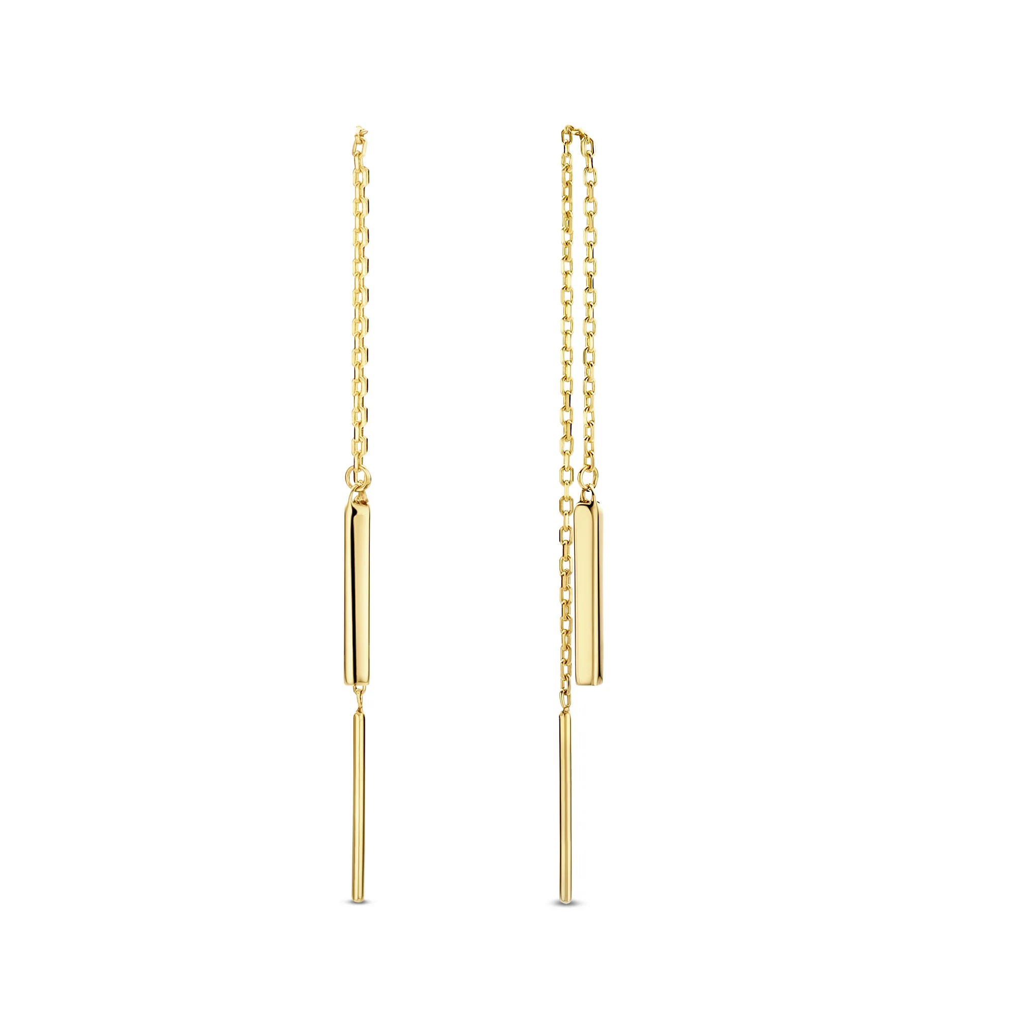 Le Marais Rosalie 14 karat gold pull through earrings with rod