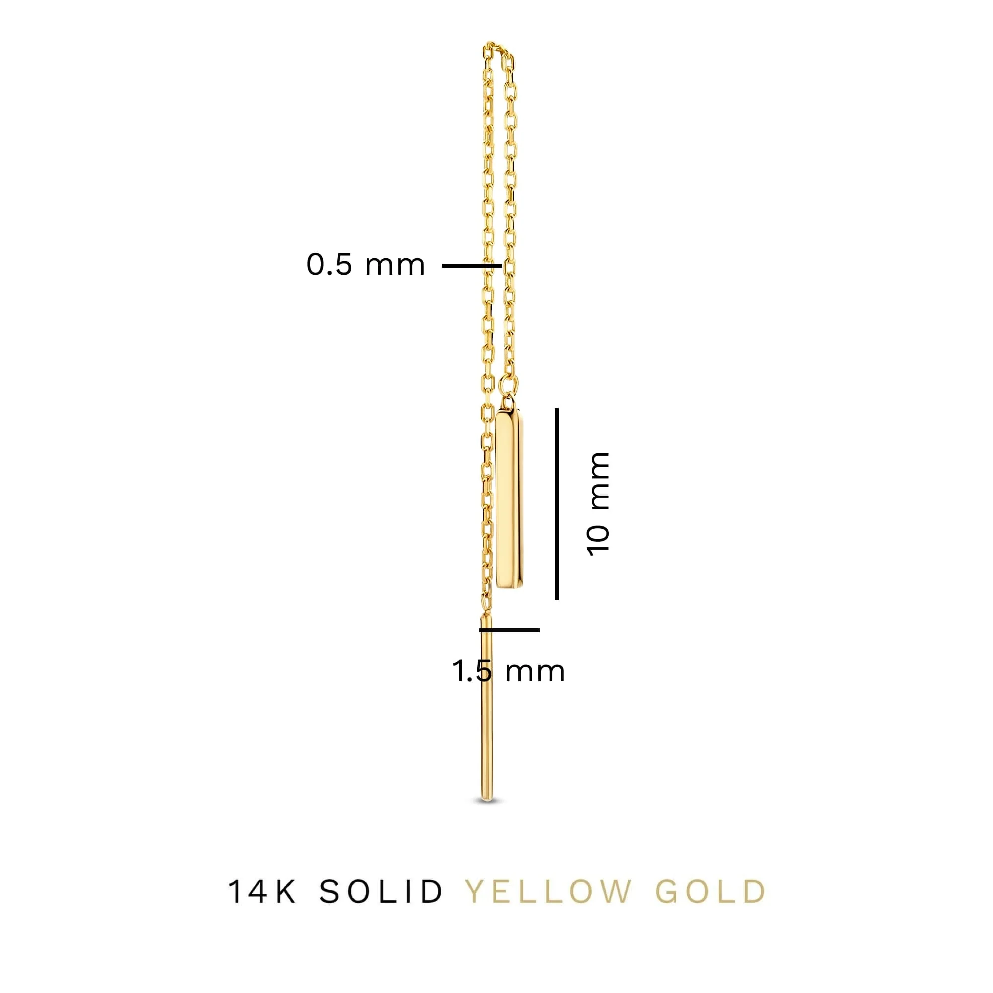 Le Marais Rosalie 14 karat gold pull through earrings with rod - Image 5