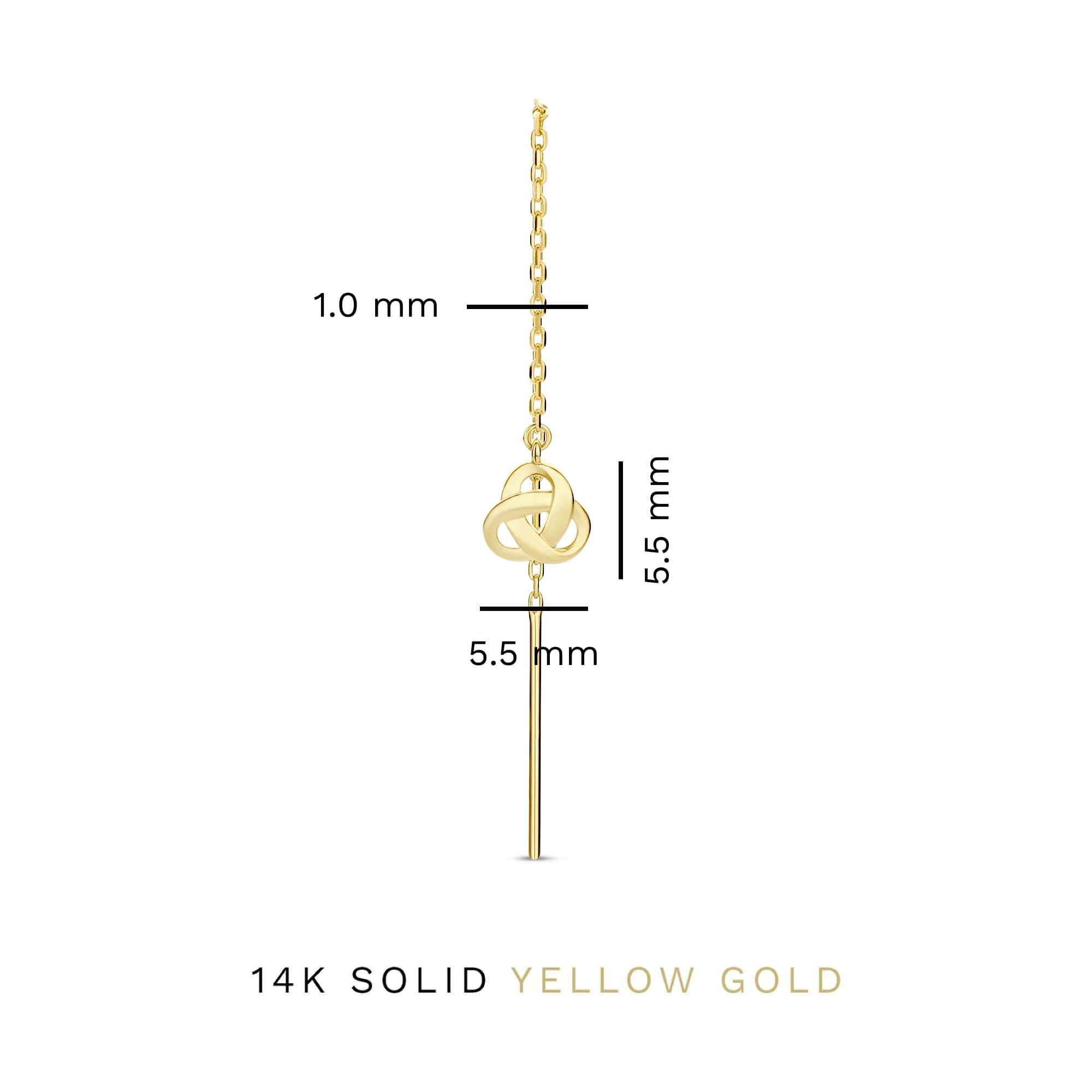 Rivoli Méline 14 karat gold pull through earrings with knot - Image 4