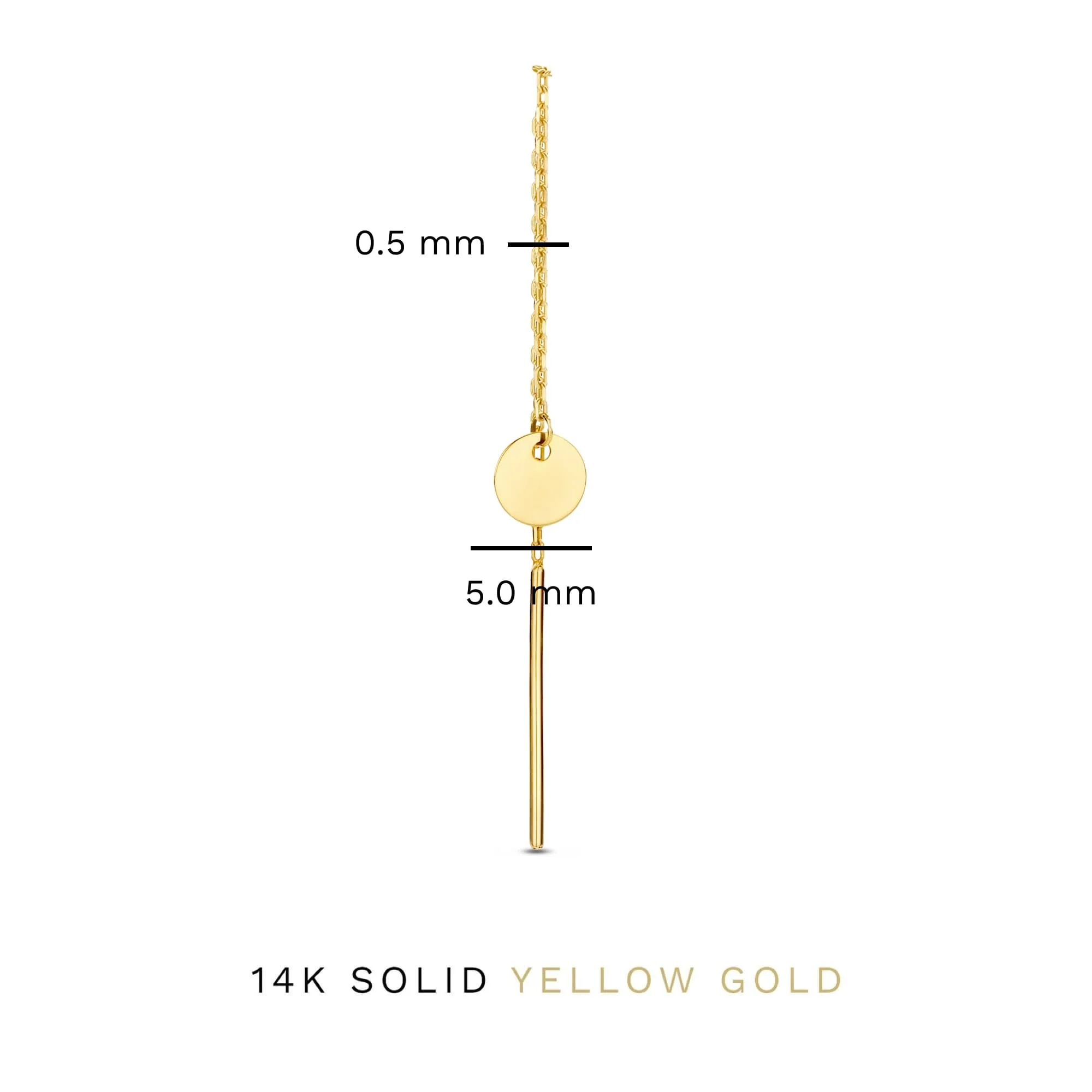 Le Marais Jeanne 14 karat gold pull through earrings with coin - Image 4