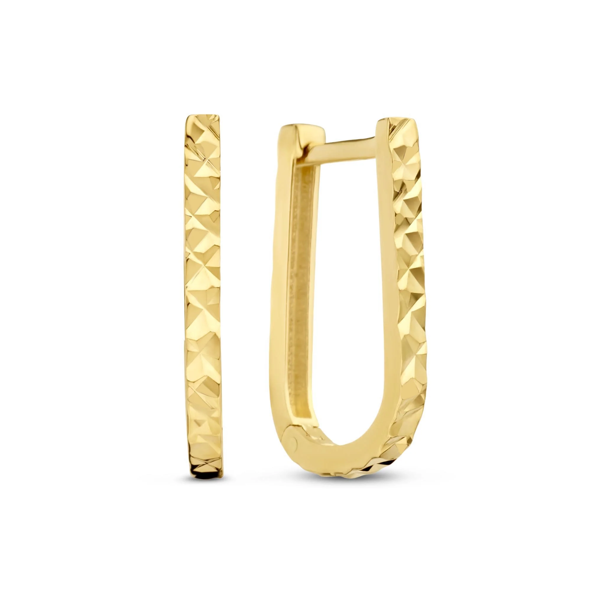 Rivoli Laura 14 karat gold drop earrings with diamond cut