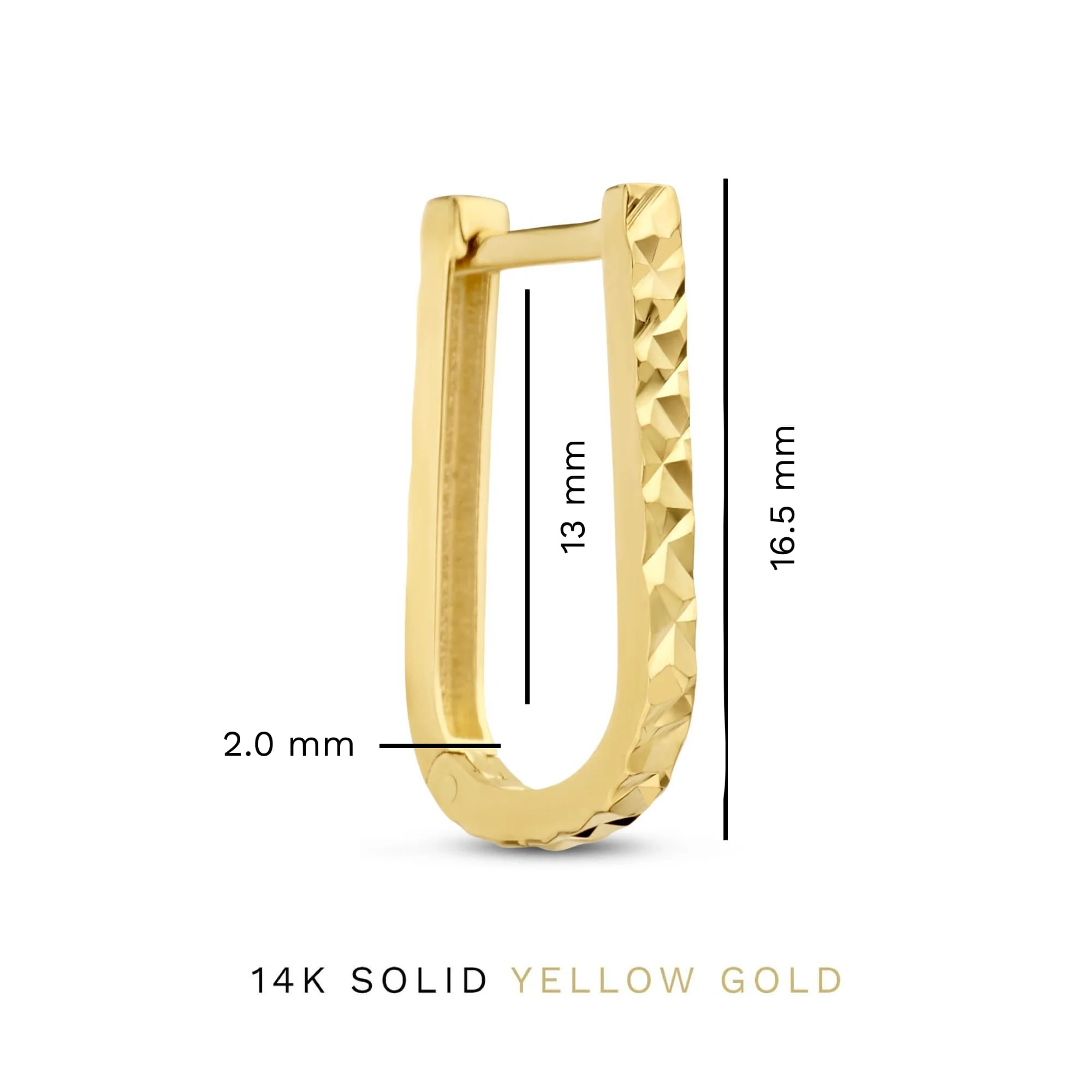 Rivoli Laura 14 karat gold drop earrings with diamond cut - Image 4