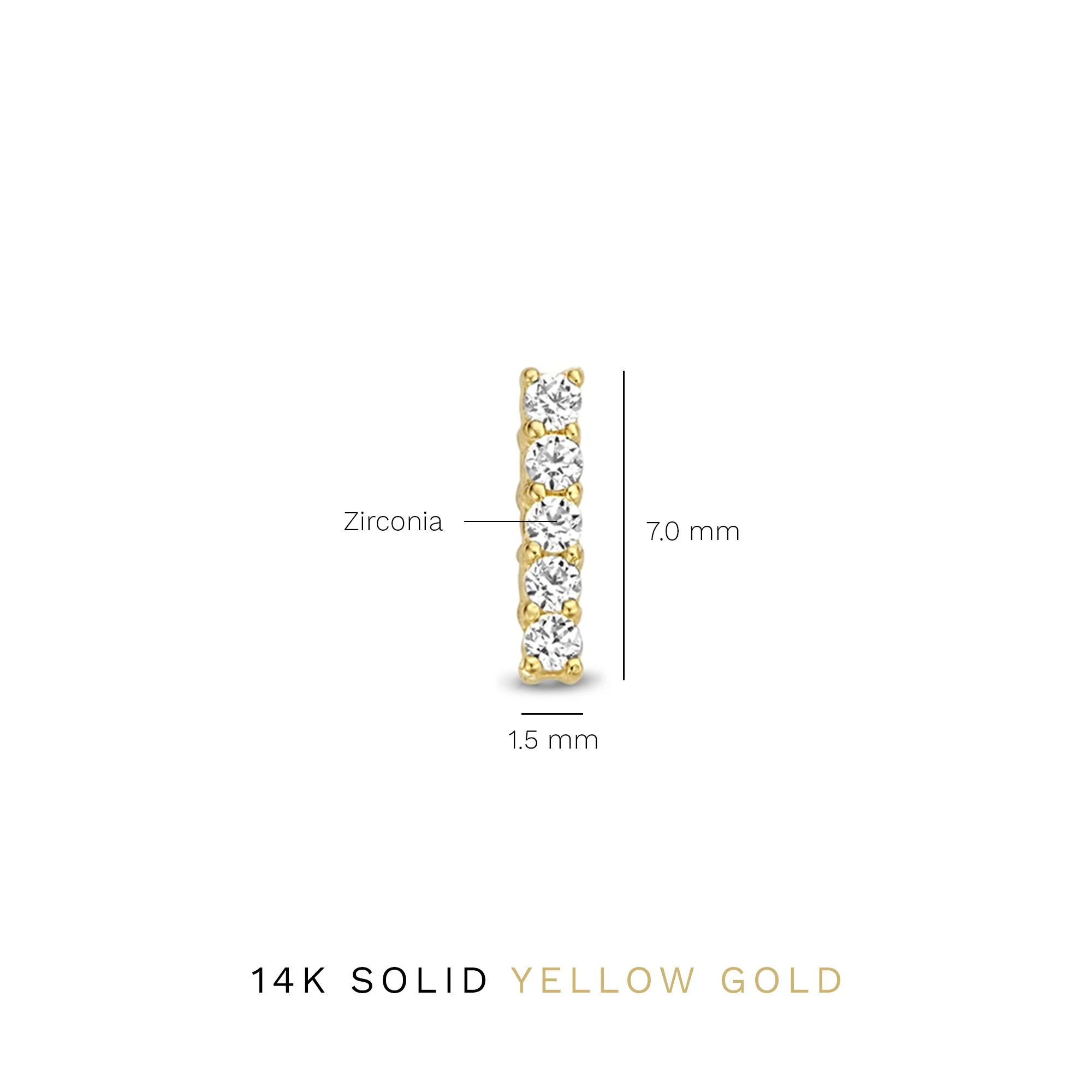 Rivoli Esmée 14 karat gold ear studs with zirconia stones - Image 4