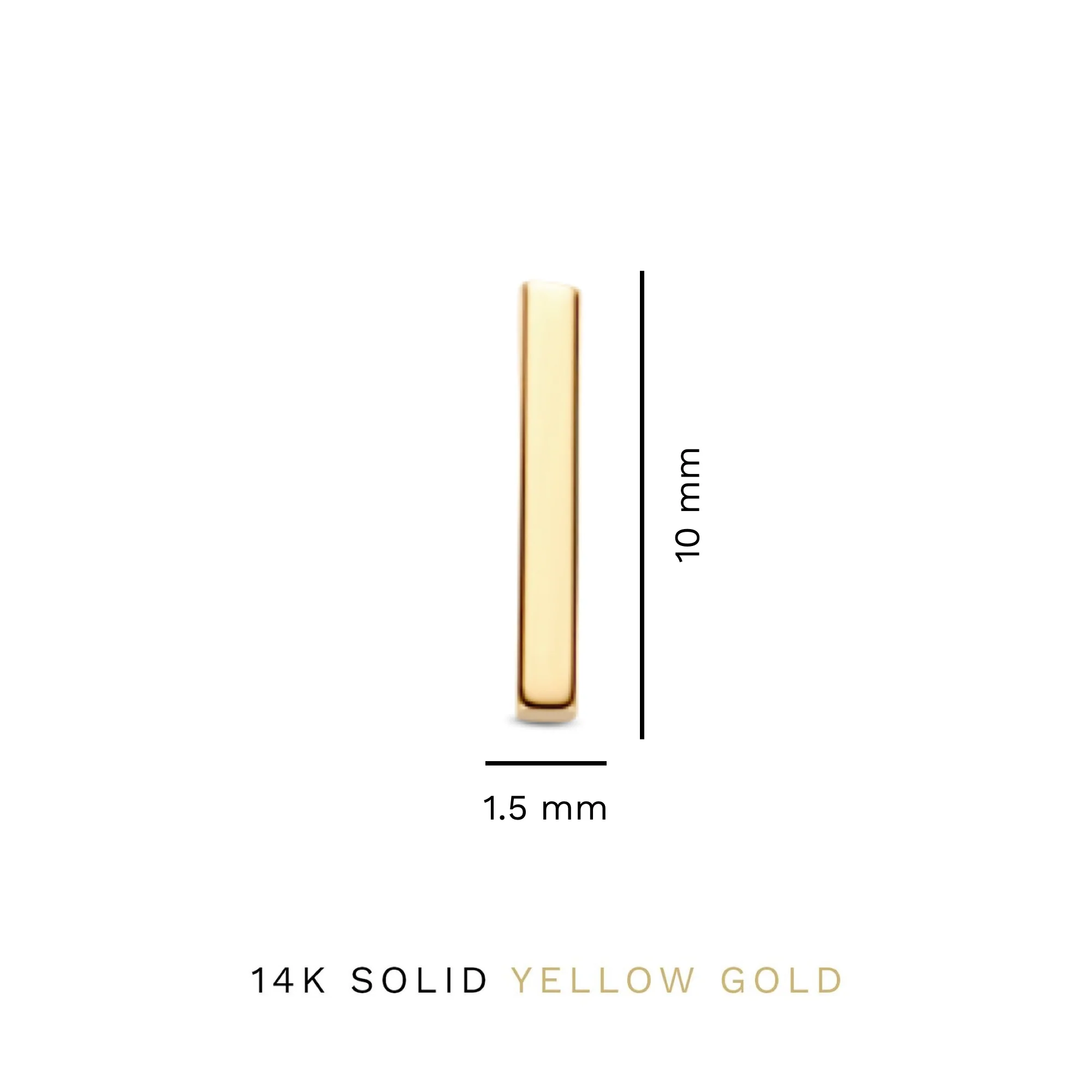 Le Marais Rosalie 14 karat gold ear studs with rod - Image 4