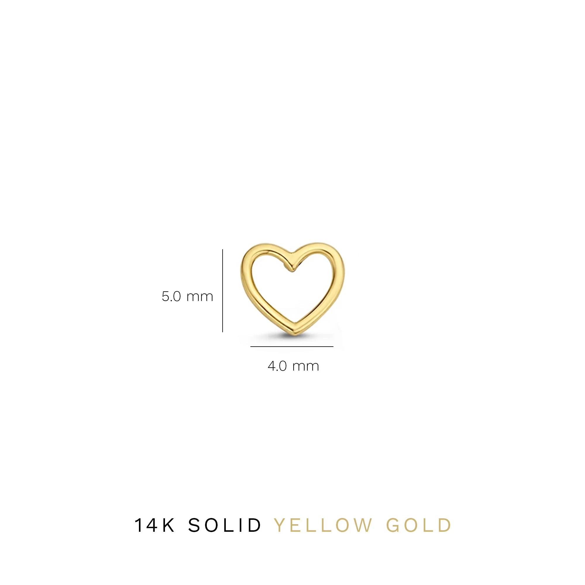 Belleville Amore 14 karat gold ear studs with heart - Image 3