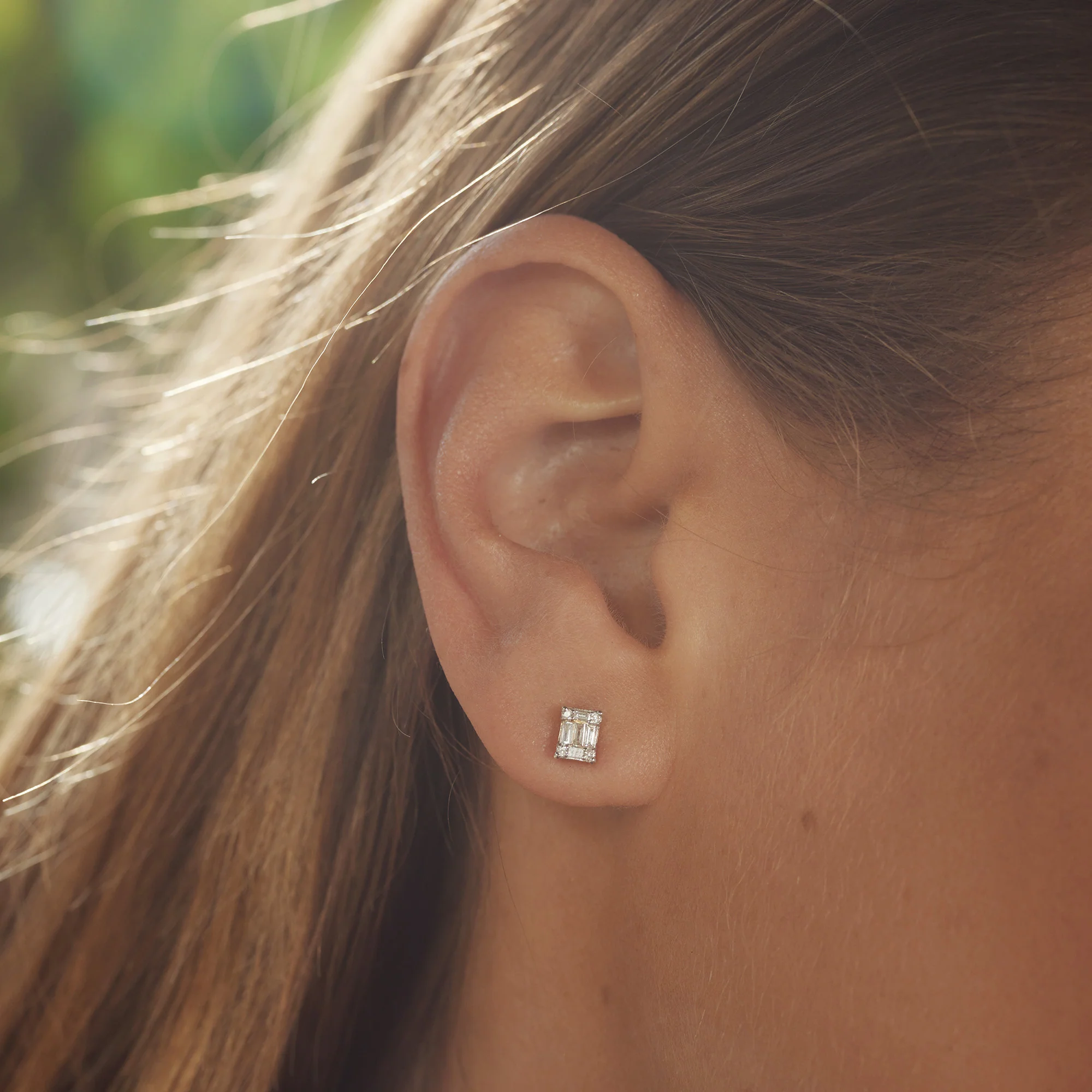 De la Paix Maxime 14 karat gold stud ear studs with diamond 0.26 carat - Image 4