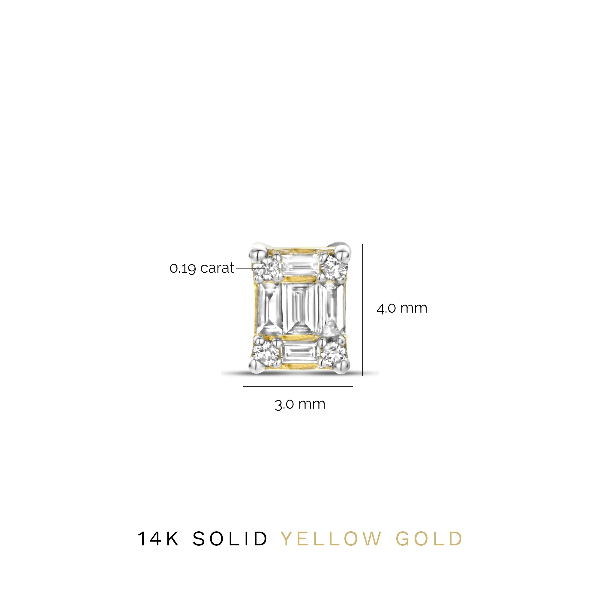 De la Paix Maxime 14 karat gold stud ear studs with diamond 0.26 carat - Image 7