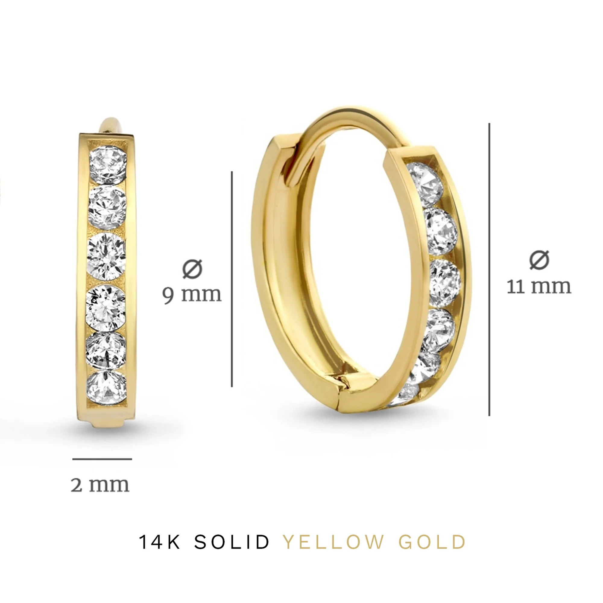 Cadeau d'Isabel 14 karat gold earring set with zirconia stones - Image 8