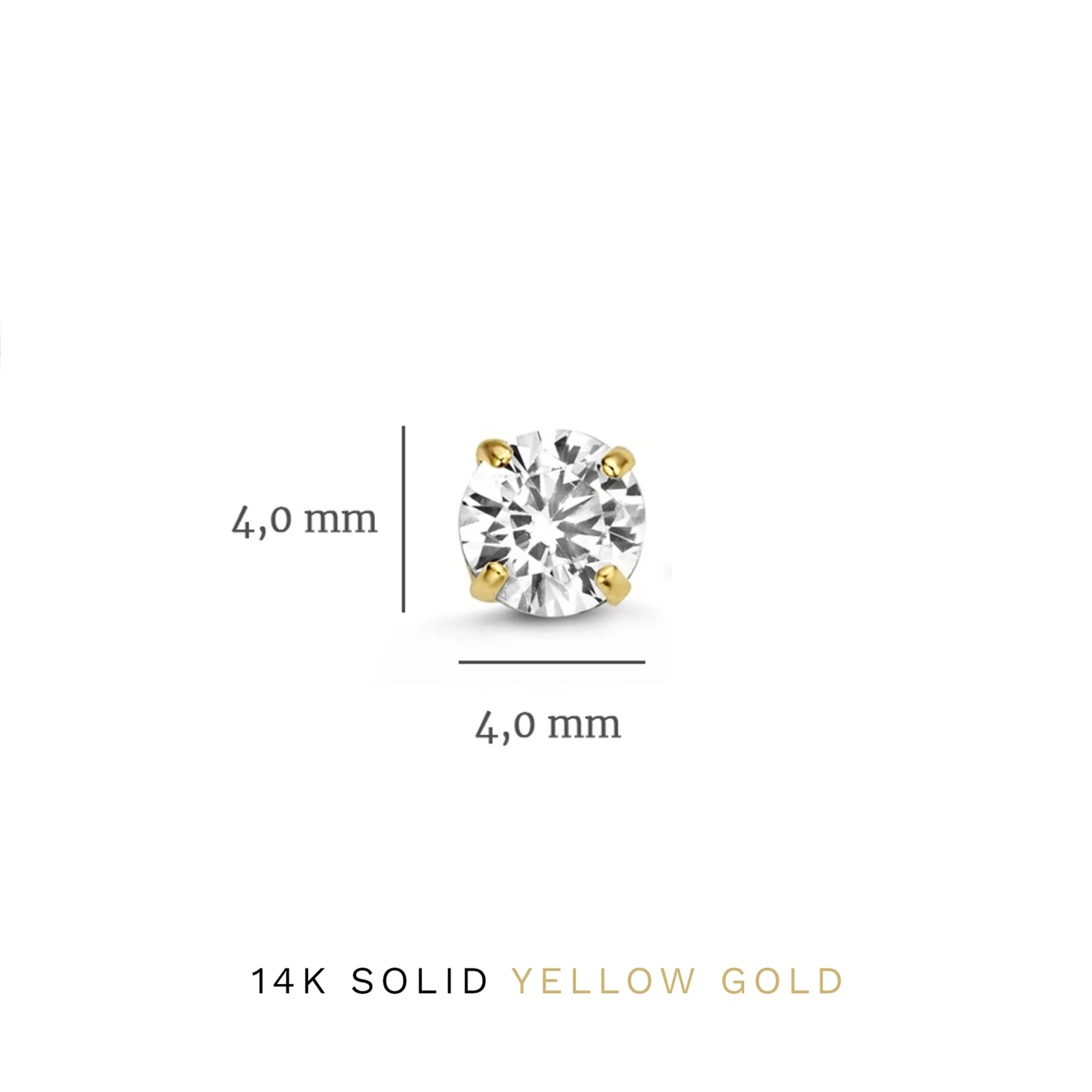 Cadeau d'Isabel 14 karat gold earring set with zirconia stones - Image 9