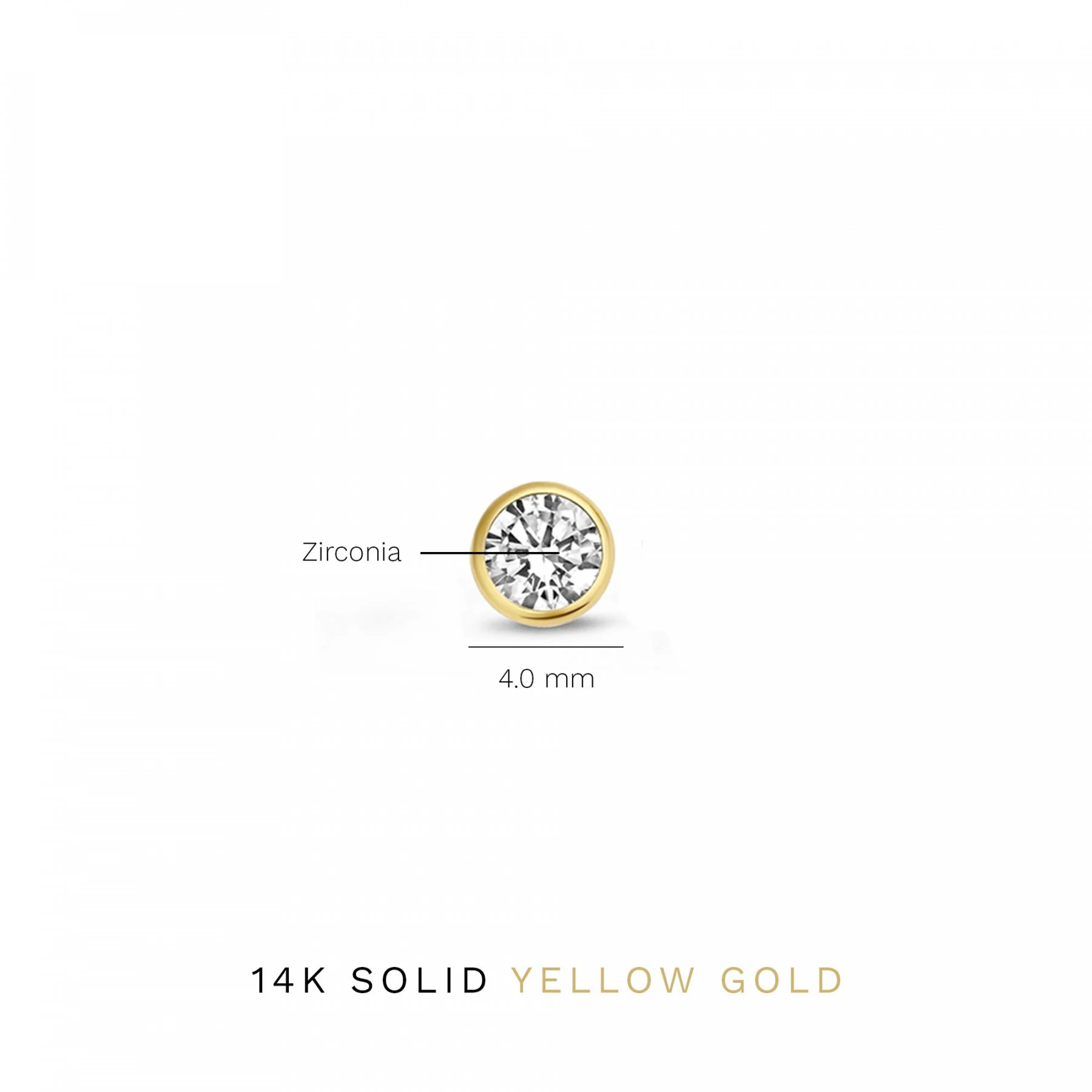 Cadeau d'Isabel 14 karat gold earring set with zirconia stones - Image 7